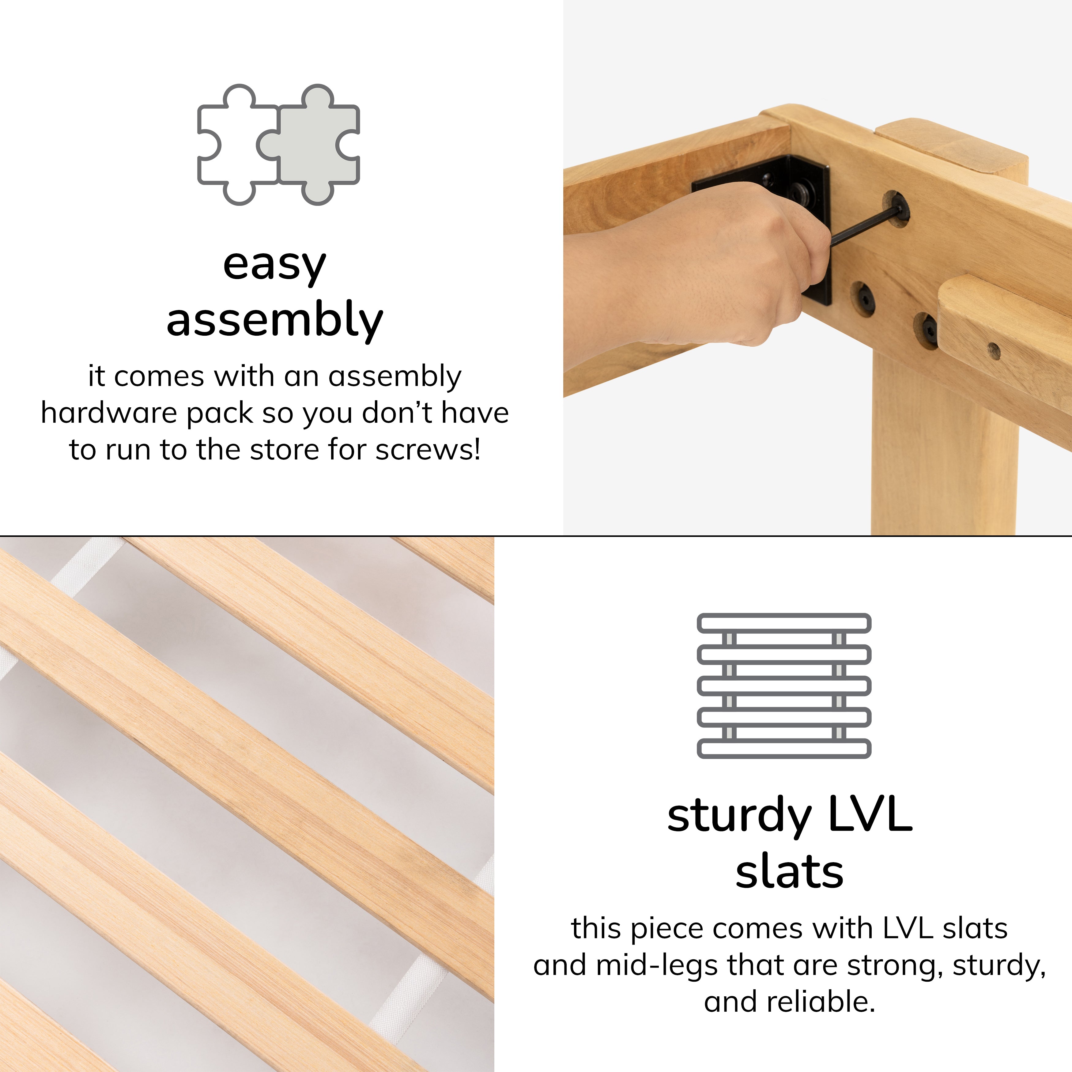 Parson Solid Wood Queen Platform Bed - light blonde
