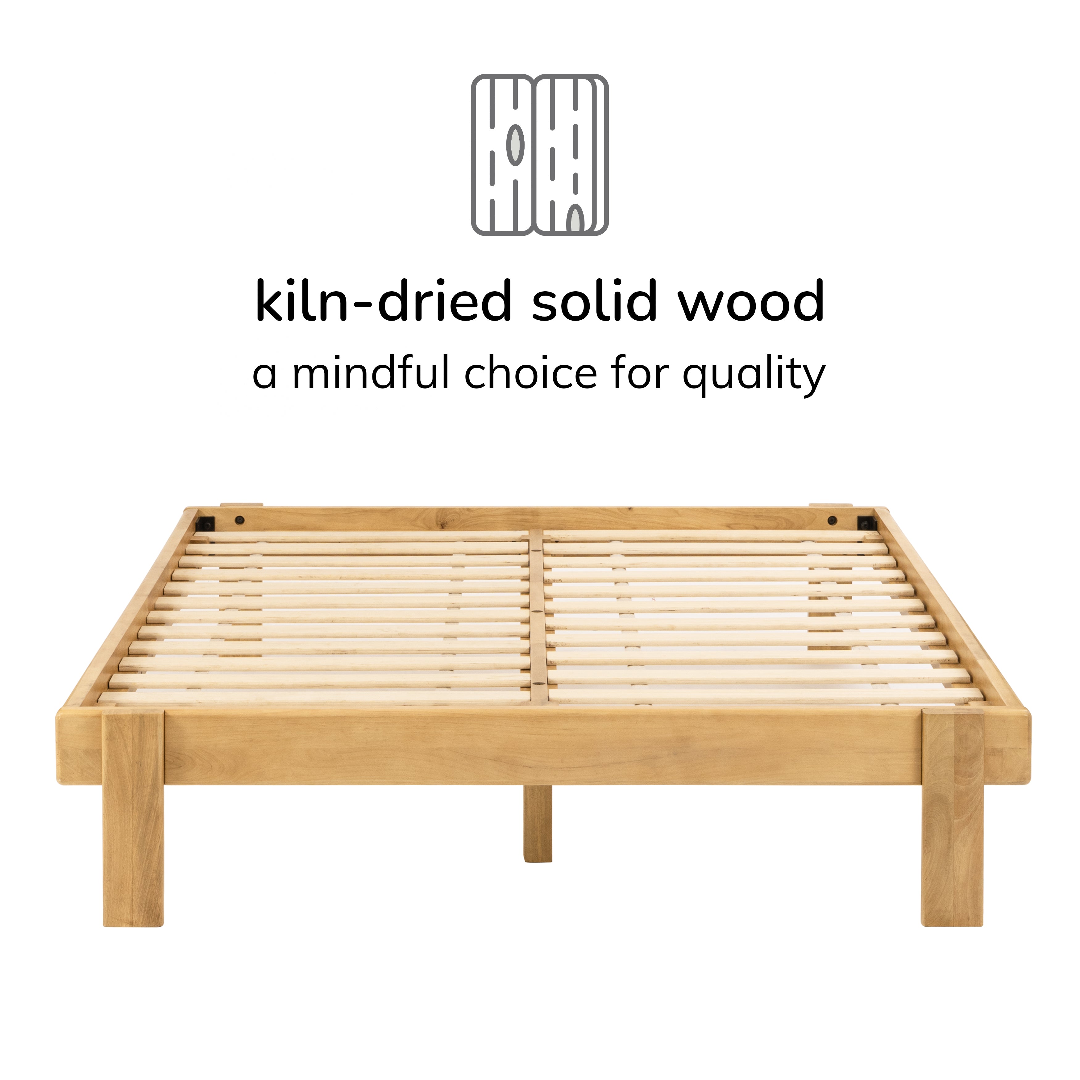 Parson Solid Wood Queen Platform Bed - light blonde