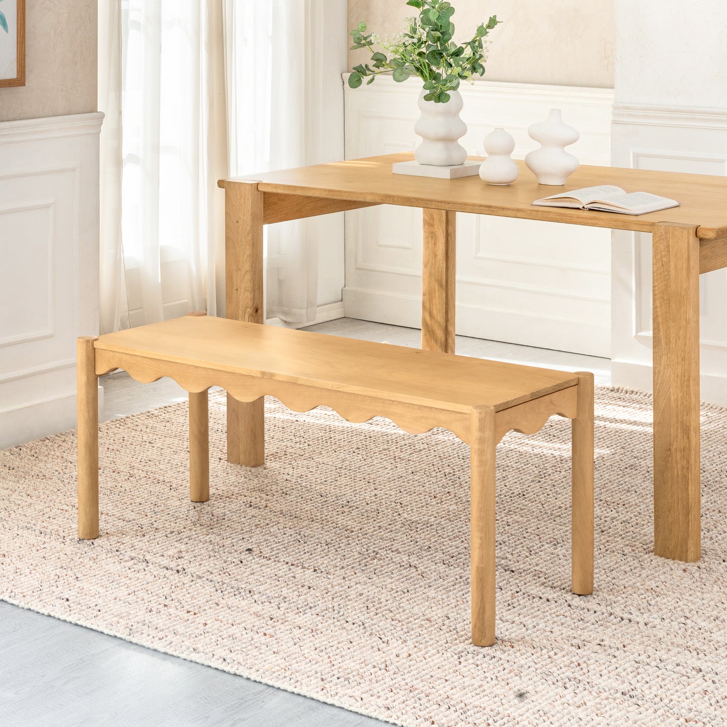 Tilly Solid Wood Bench - Light Blonde