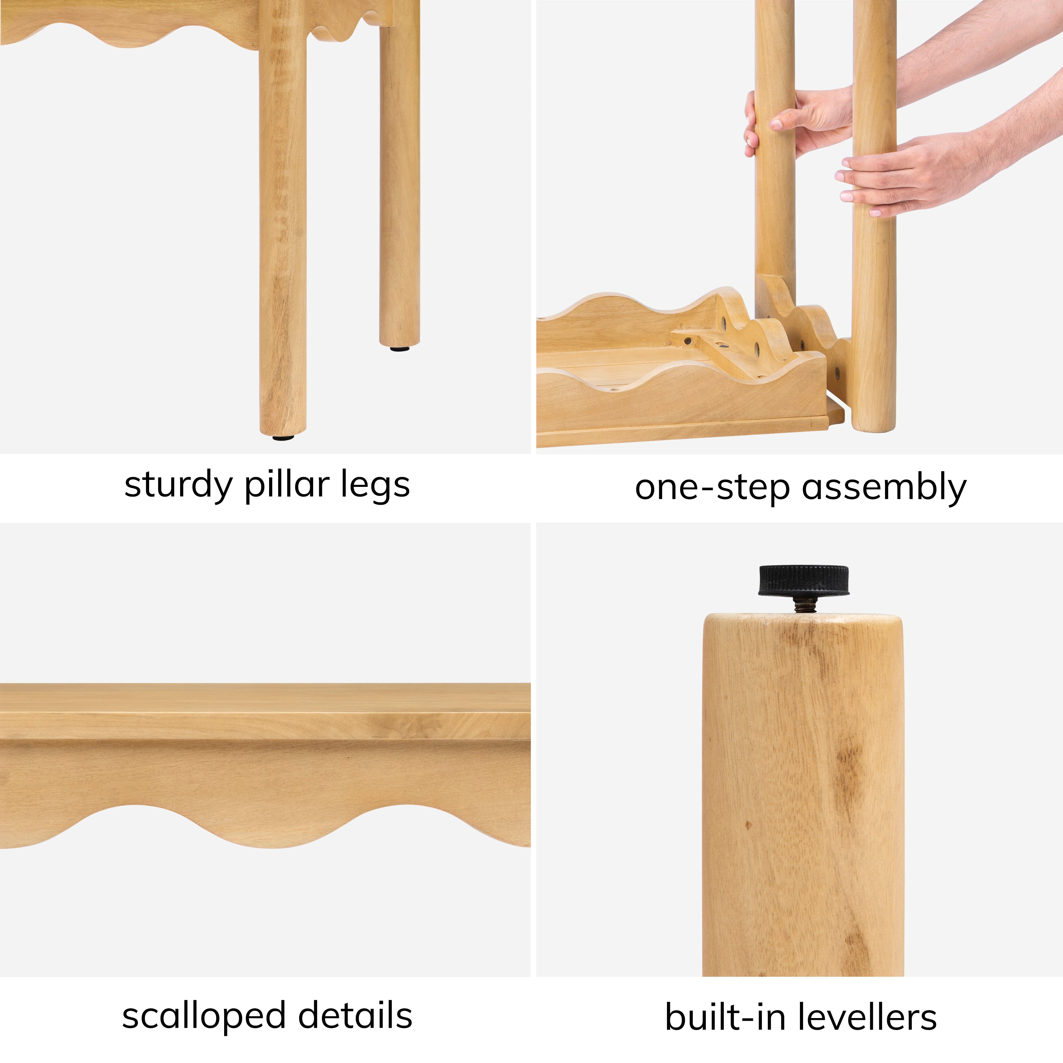 Tilly Solid Wood Bench - Light Blonde