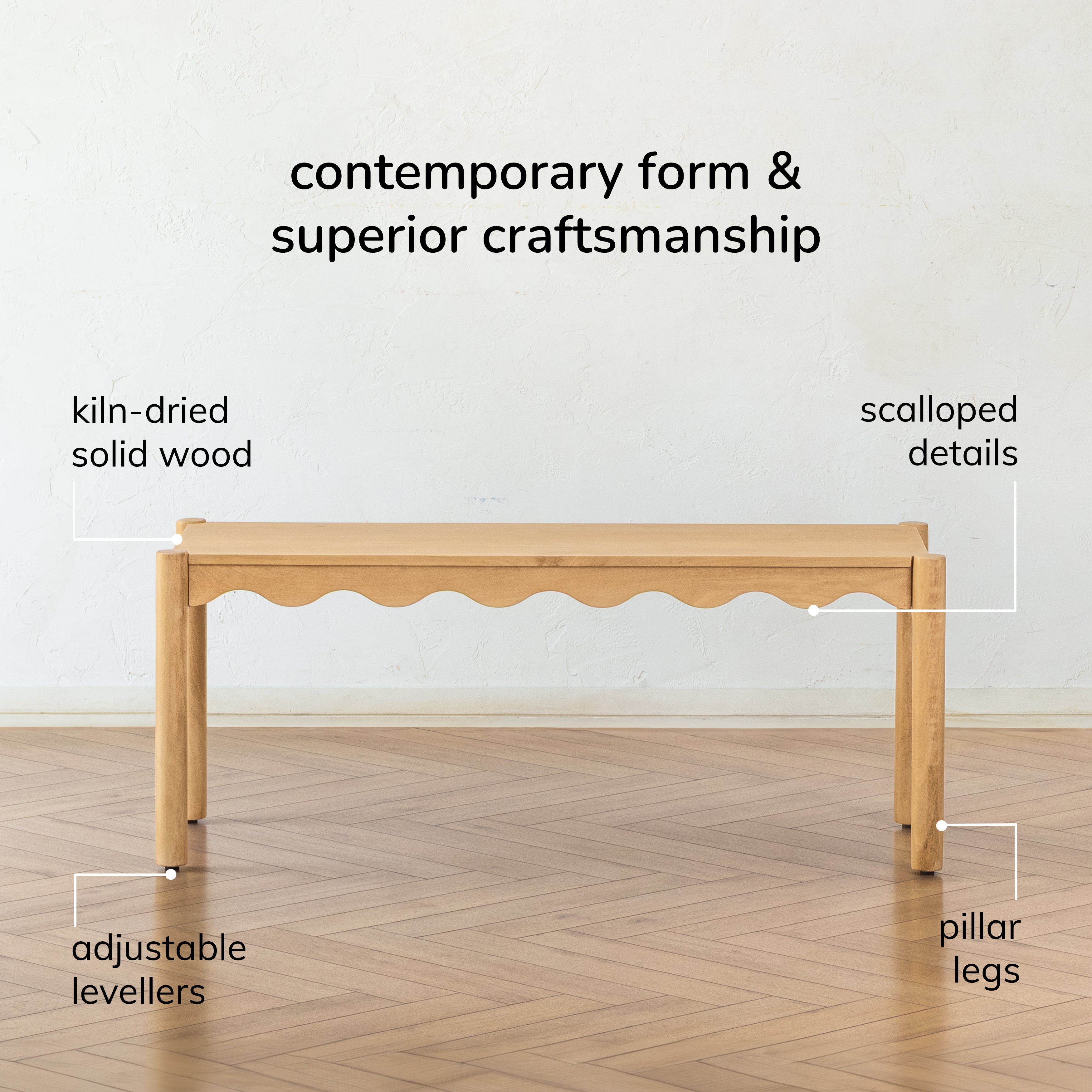 Tilly Solid Wood Bench - Light Blonde