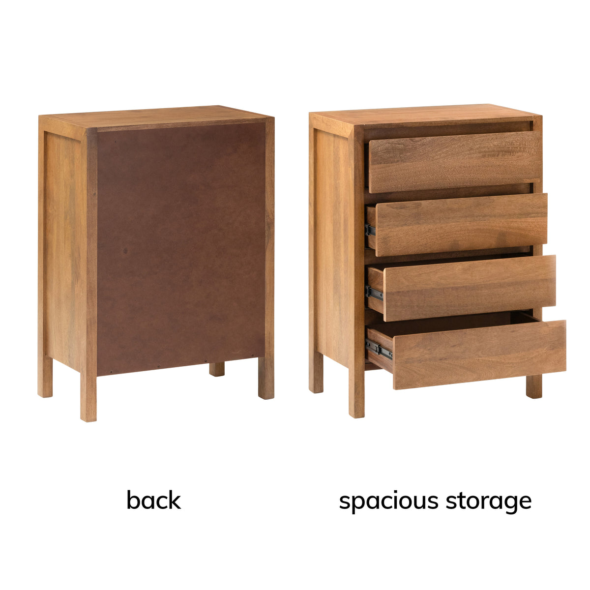 Oslo Solid Wood Chest of Drawers - Mid Tone Honey