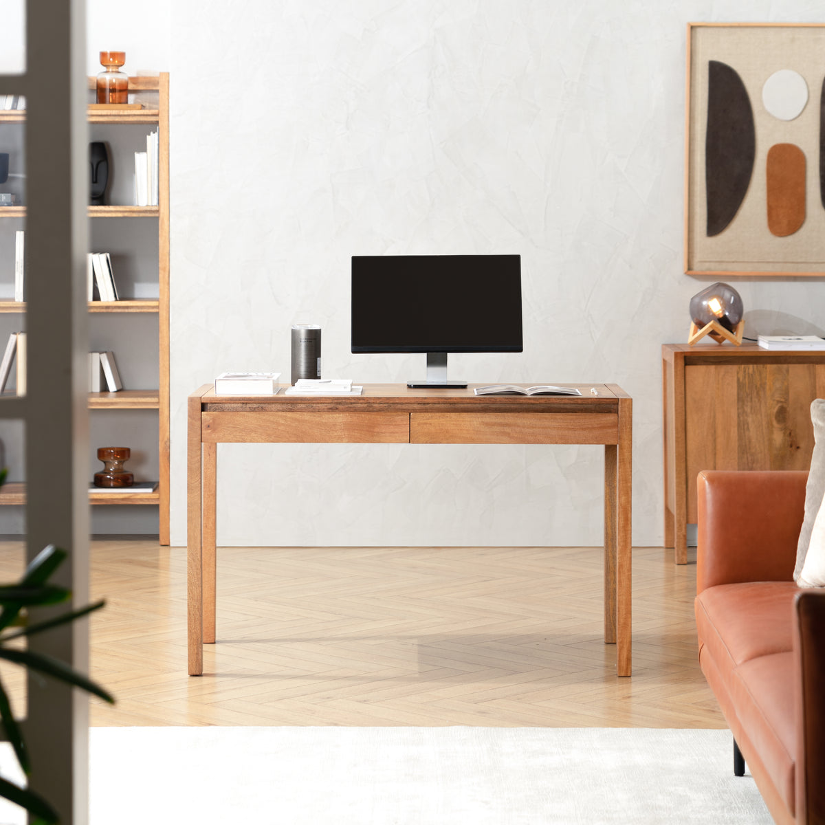 Norton Solid Wood Desk - Mid Tone Honey