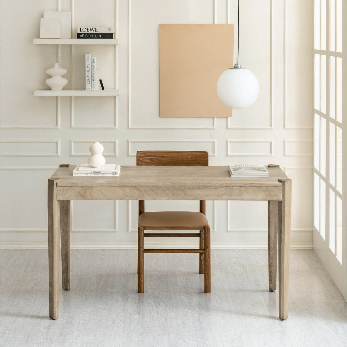 Sapna Solid Wood Desk - Warm Sand