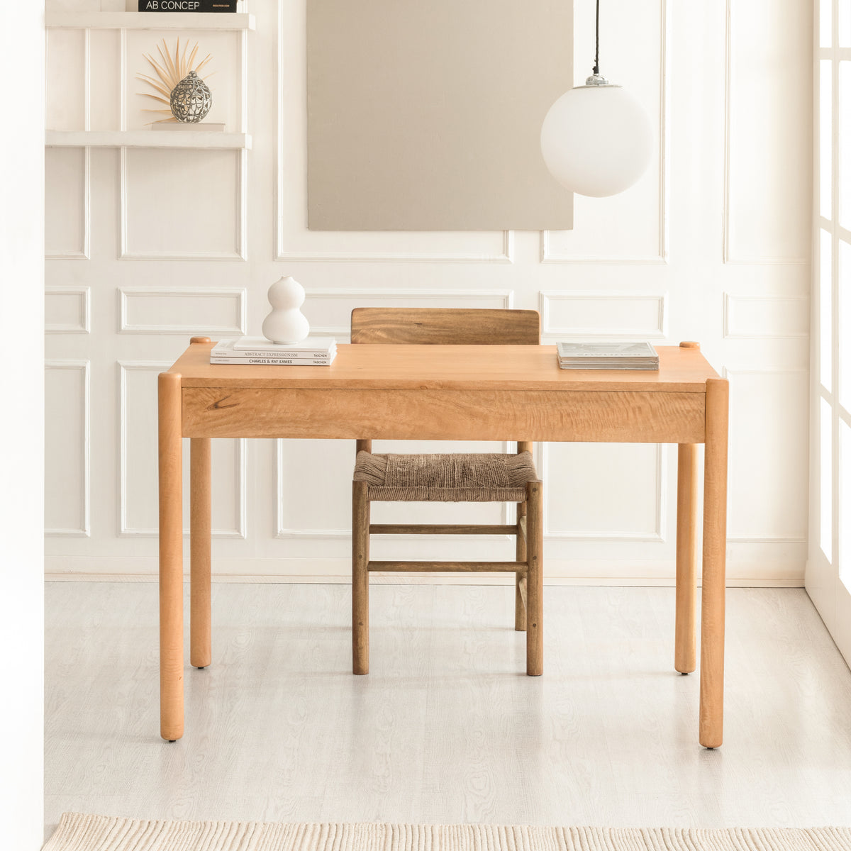 Gozo Solid Wood Desk - Blonde Natural