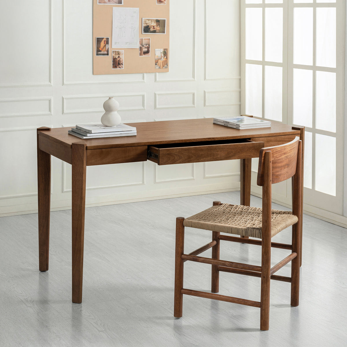 Sapna Solid Wood Desk - Belgian wheat