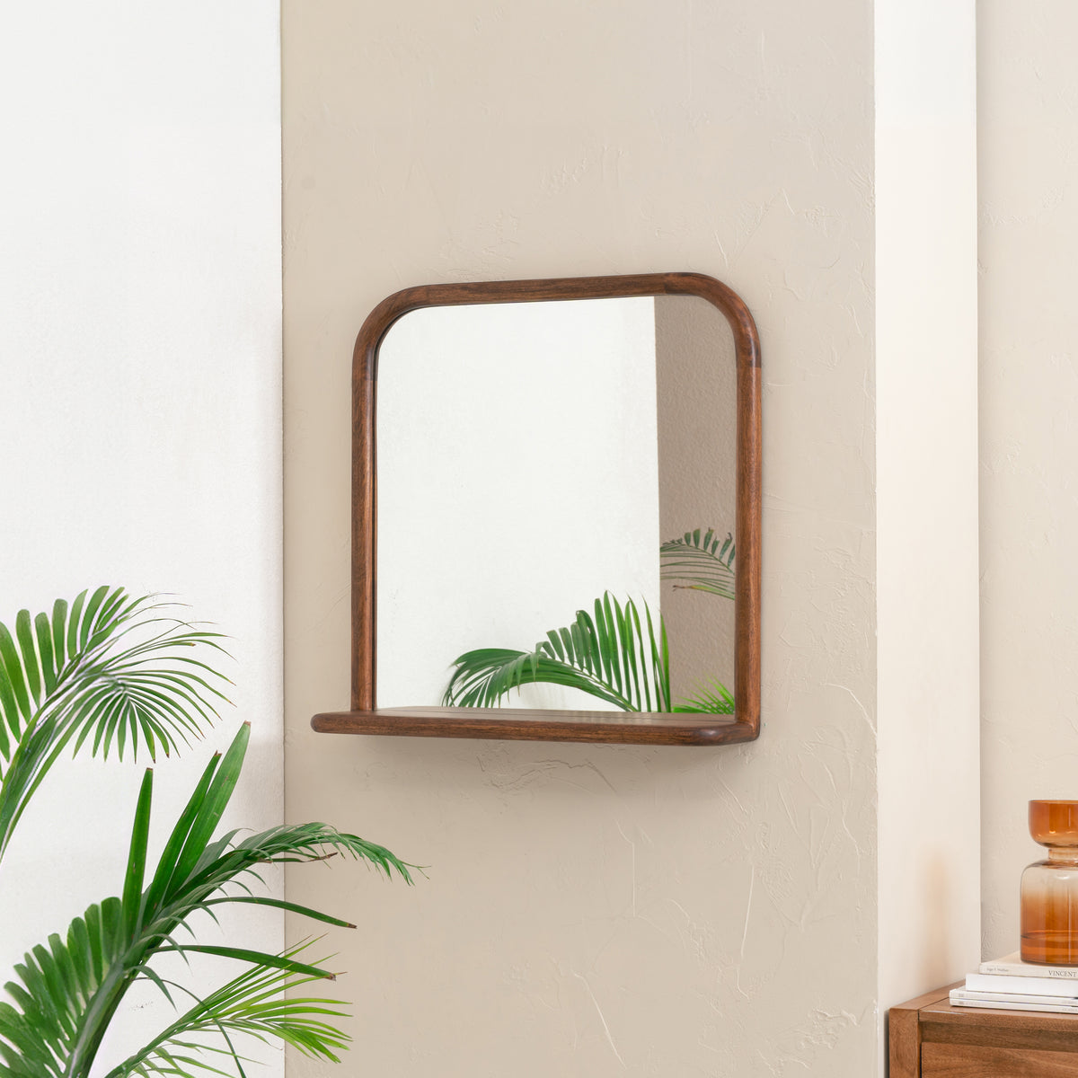 Ricky Accent Wall Mirror - Walnut