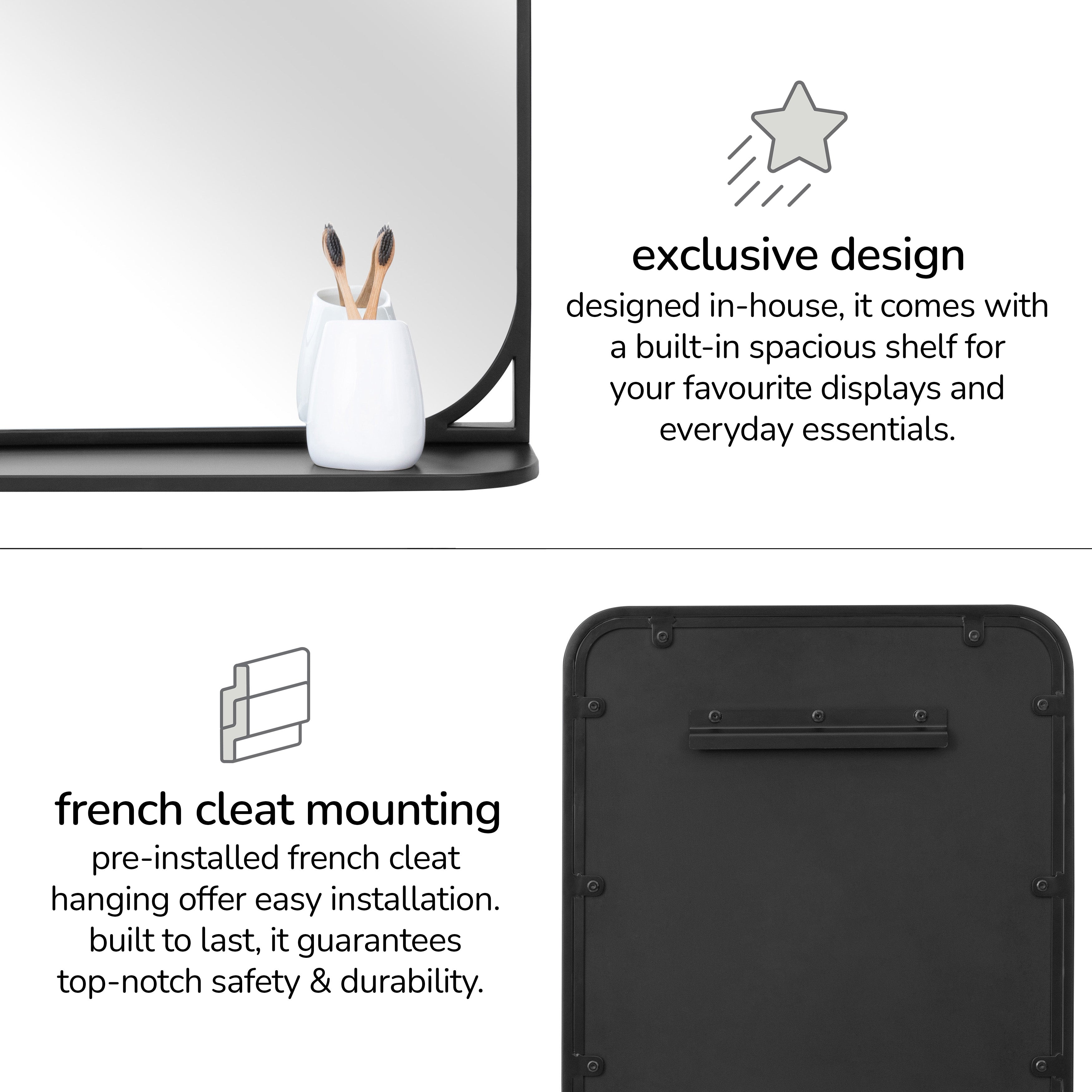 Como Accent Wall Mirror - Black