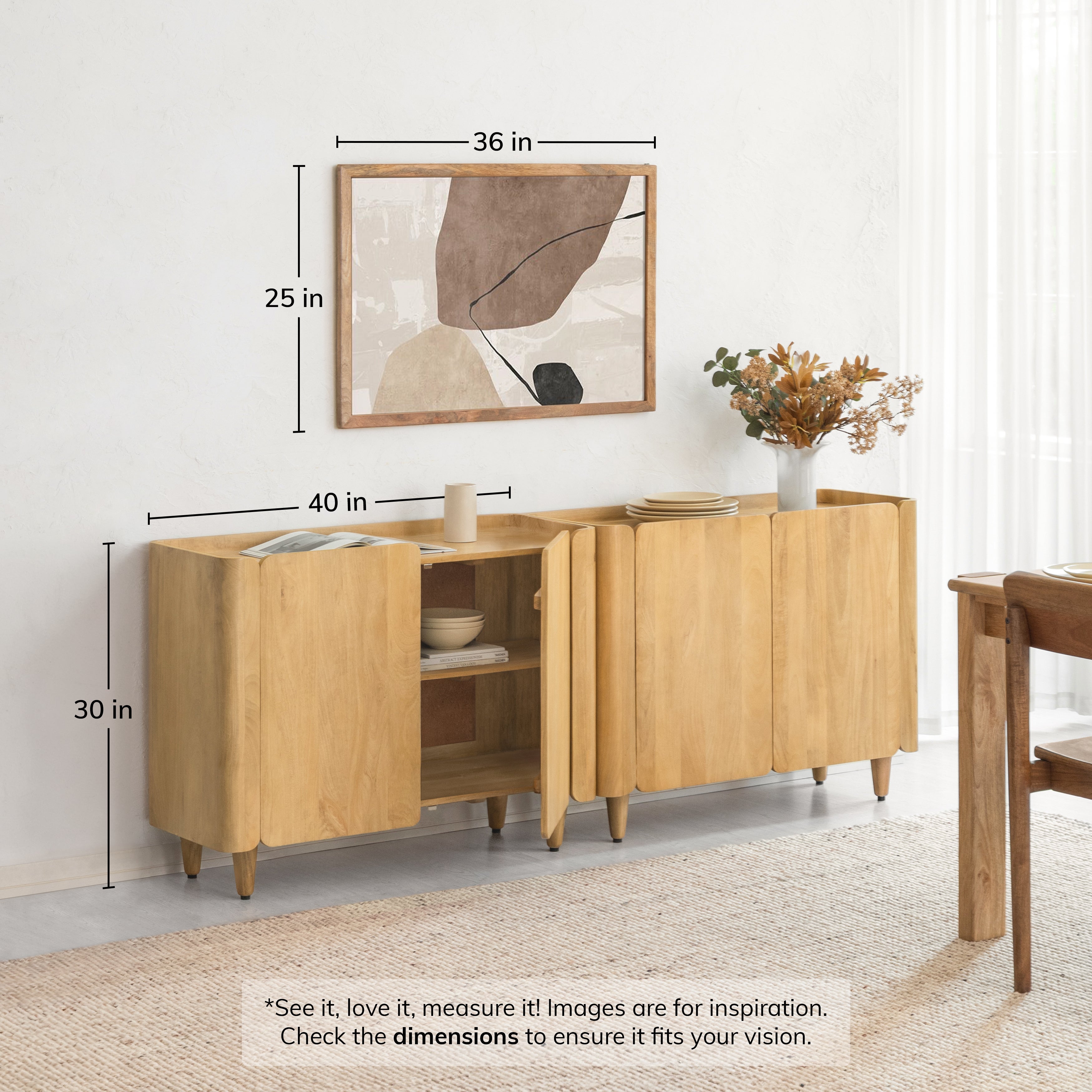 Rufus Solid Wood Sideboard - Light Blonde