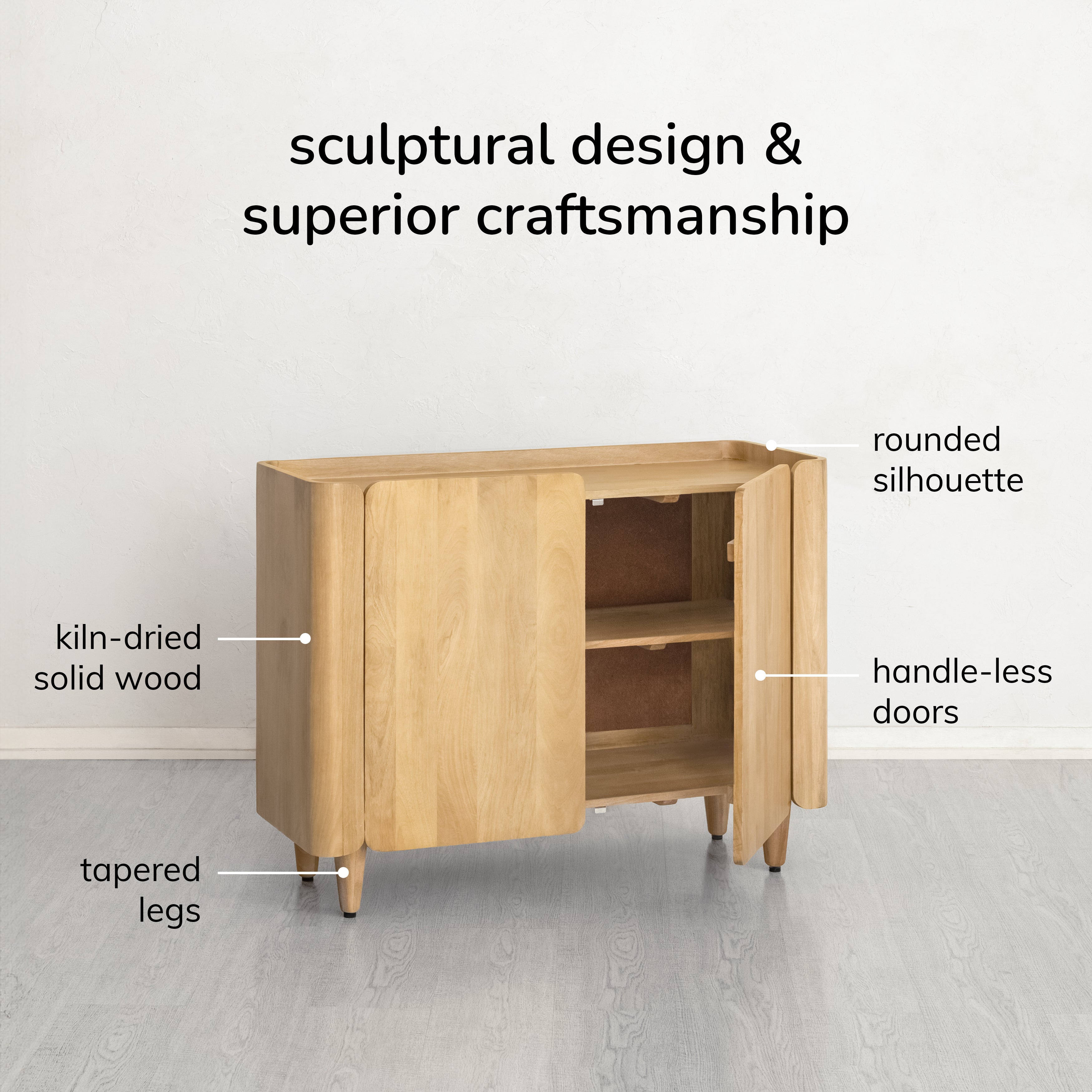 Rufus Solid Wood Sideboard - Light Blonde