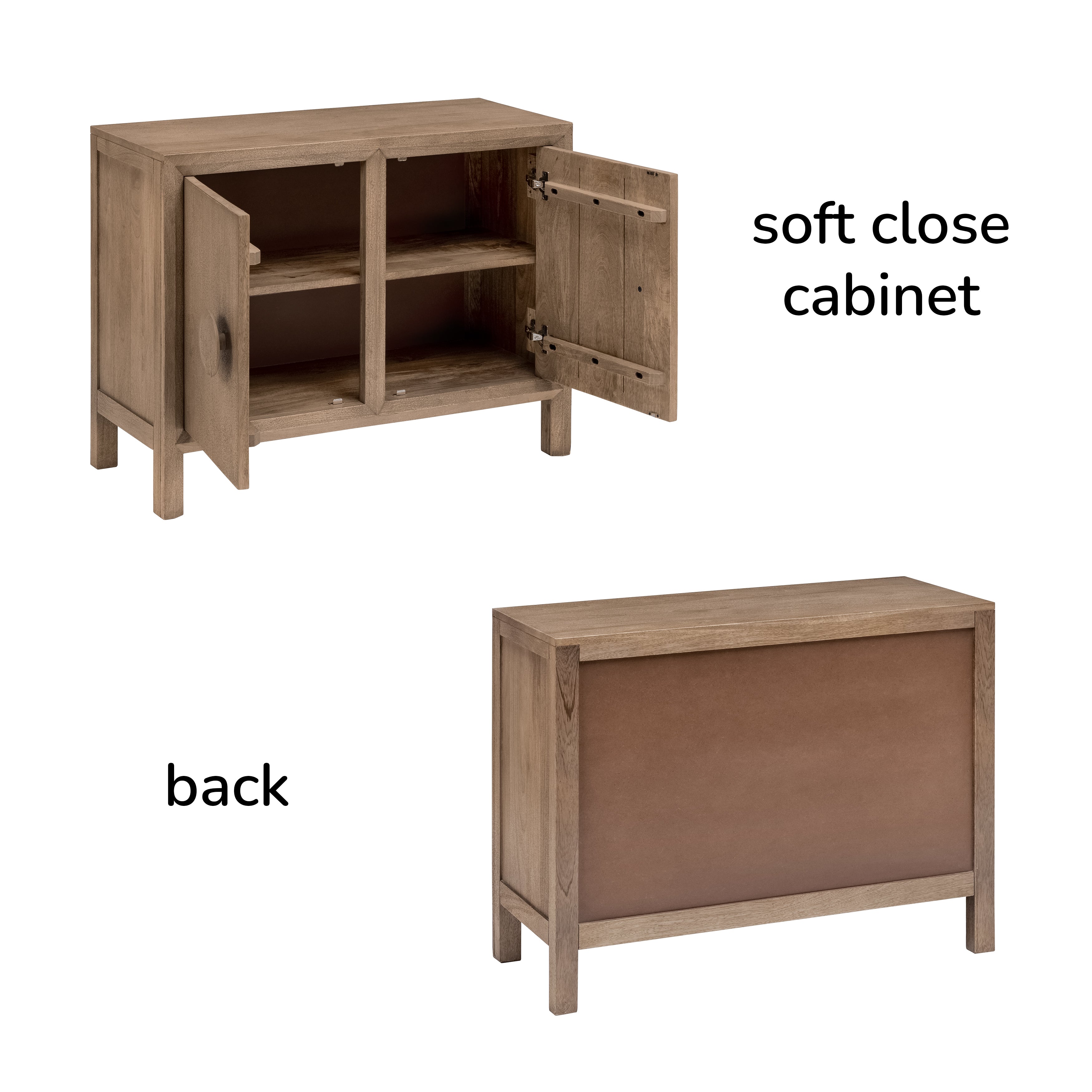 Bobby Solid Wood Sideboard - Textured Brown