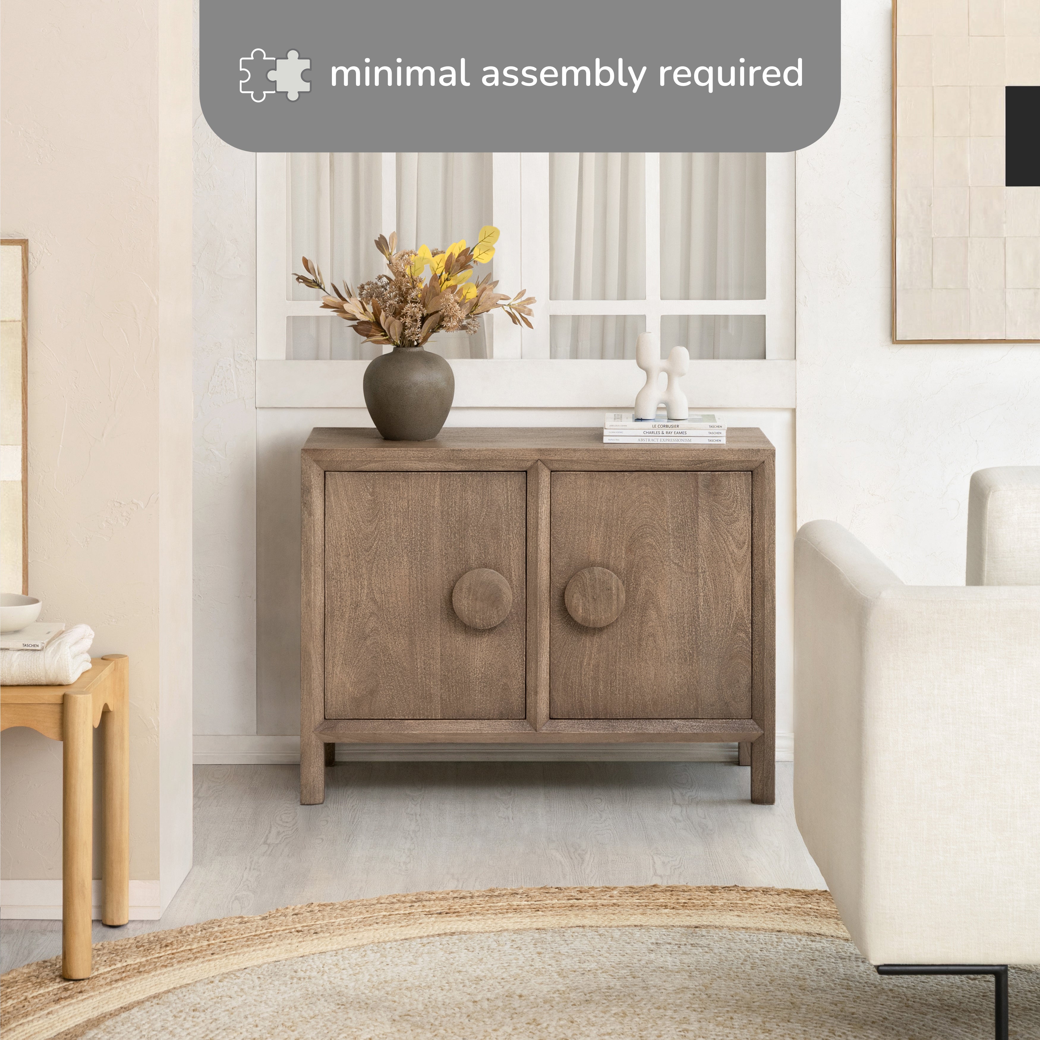 Bobby Solid Wood Sideboard - Textured Brown