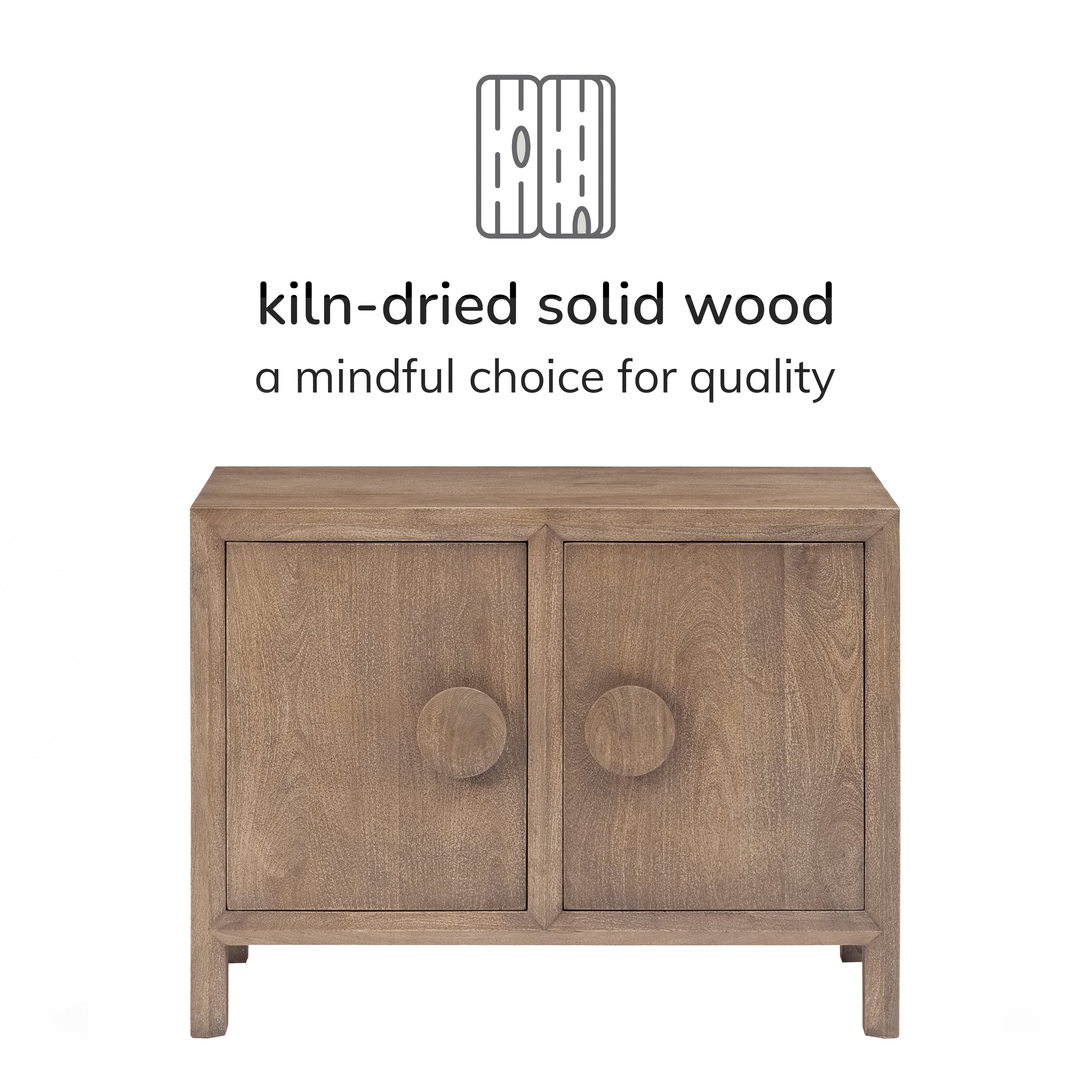 Bobby Solid Wood Sideboard - Textured Brown