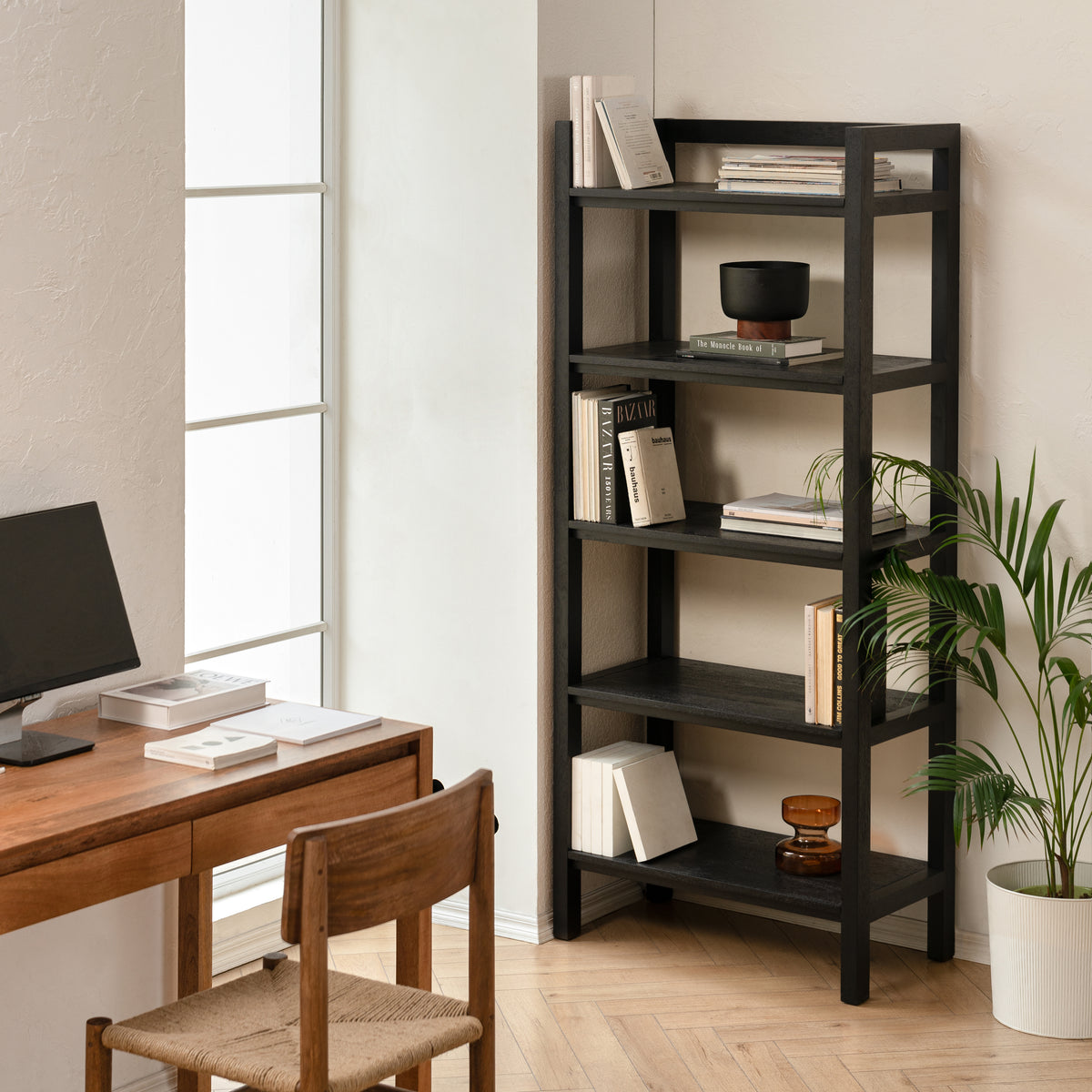 Grayling Solid Wood Bookcases - Black