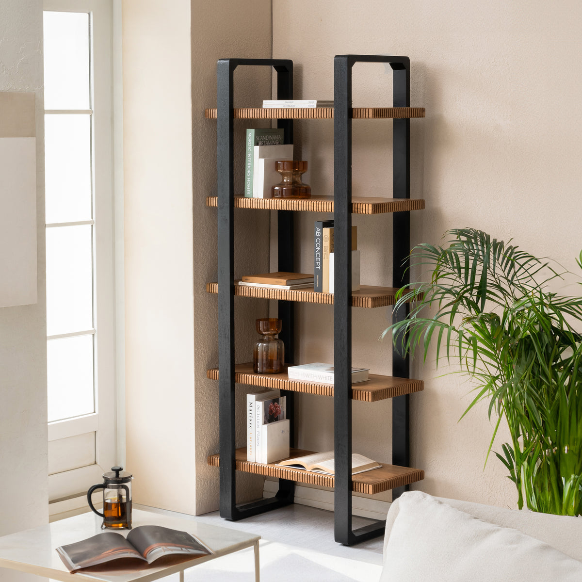 Skye Solid Wood Bookcase - Mid Tone Honey