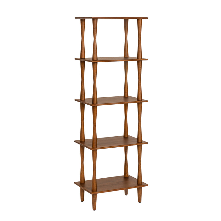 Kenzie Solid Wood Bookcase - Walnut