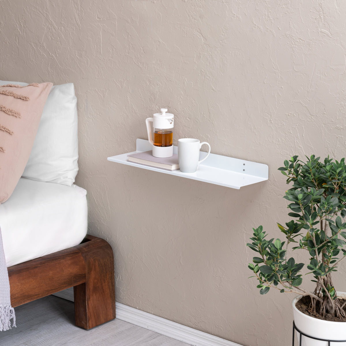 Billy Metal Small Wall Mounted Shelves - White