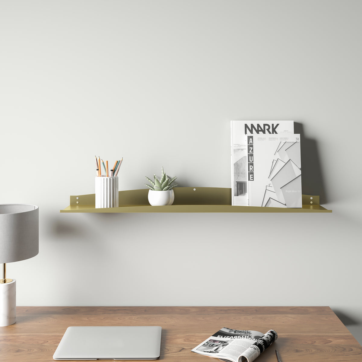 Harry Wall Mounted Shelf - Large - Gold