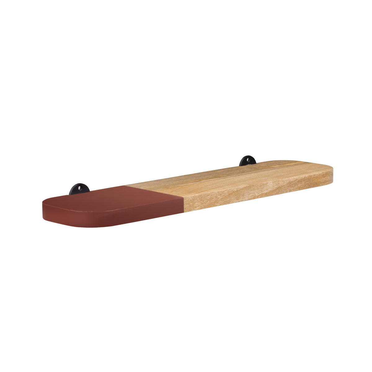 Norton Wall Mounted Shelf - Small - Natural & Burgandy