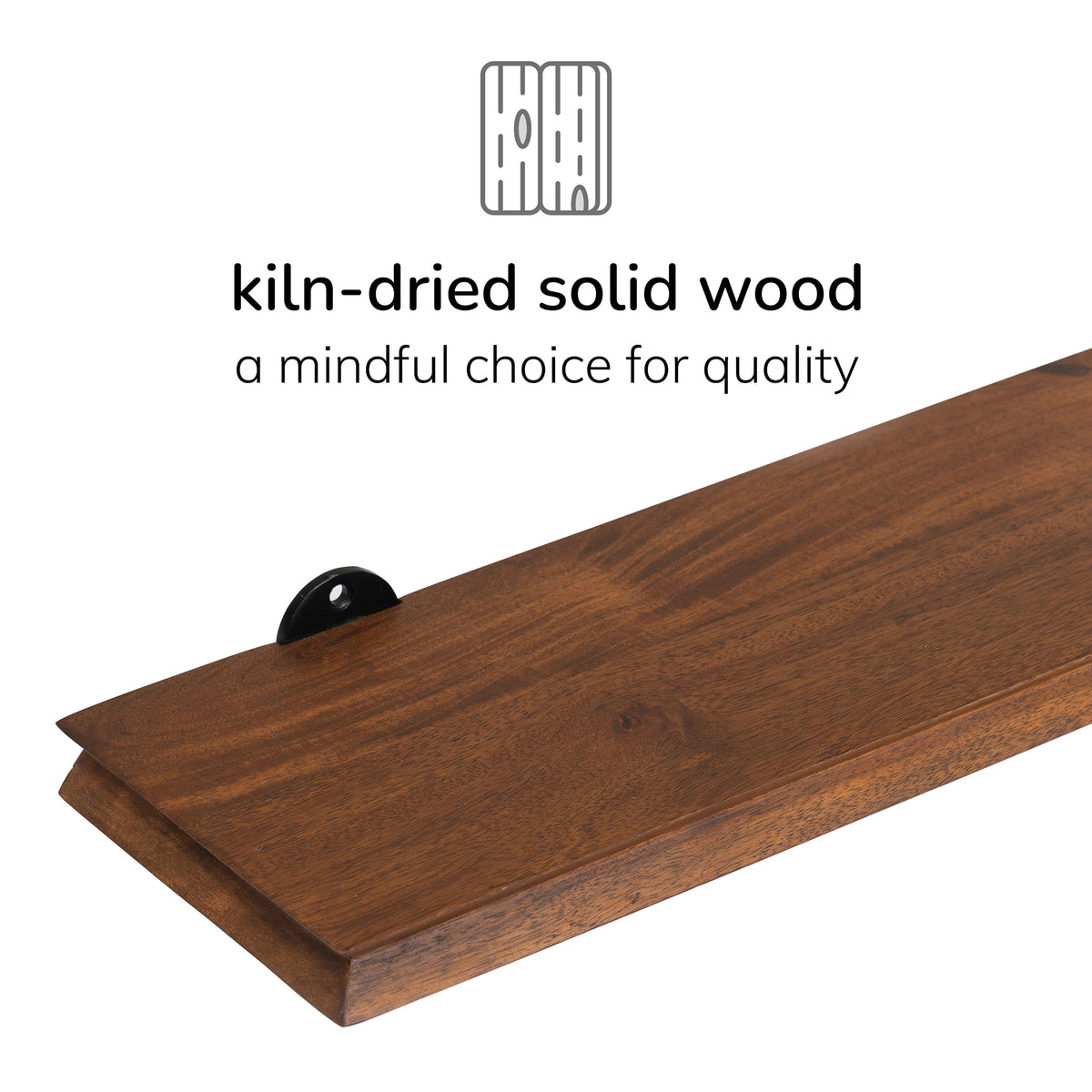 Hamish Wall Mounted Shelf - Large - Walnut