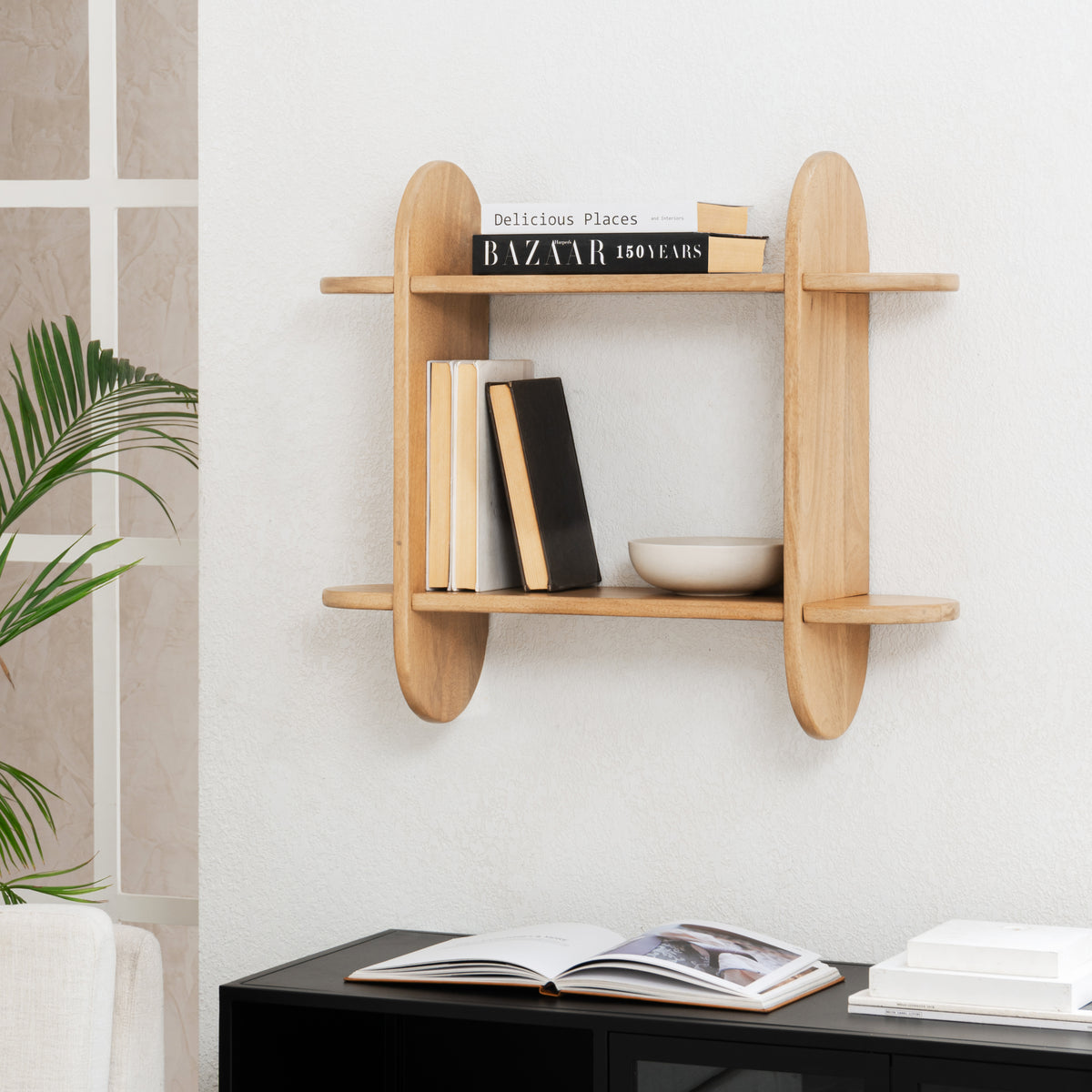 Montague Solid Wood Wall Mounted Shelf - Blonde Natural