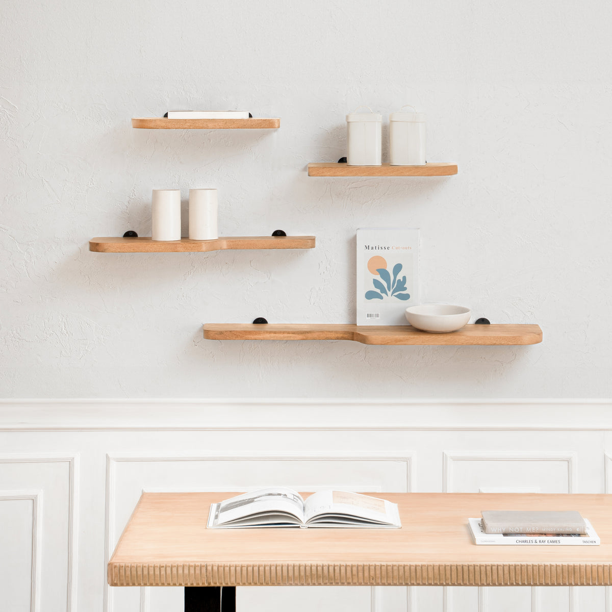 Dale Set of 4 Wall Mounted Shelves - Natural