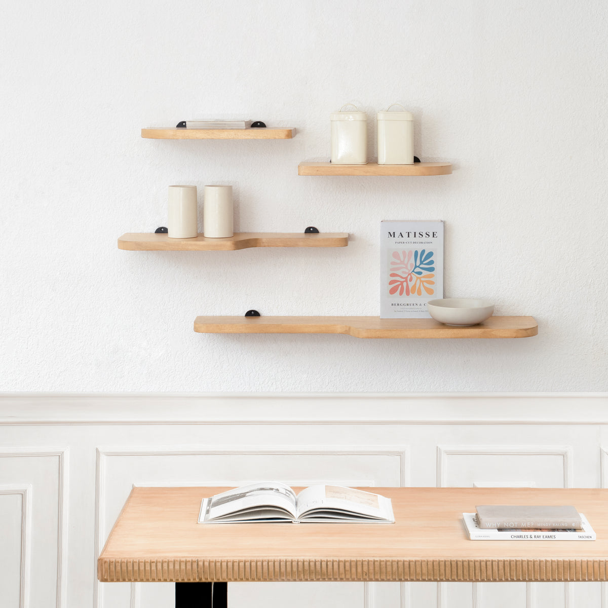Dale Set of 4 Wall Mounted Shelves - Blonde Natural