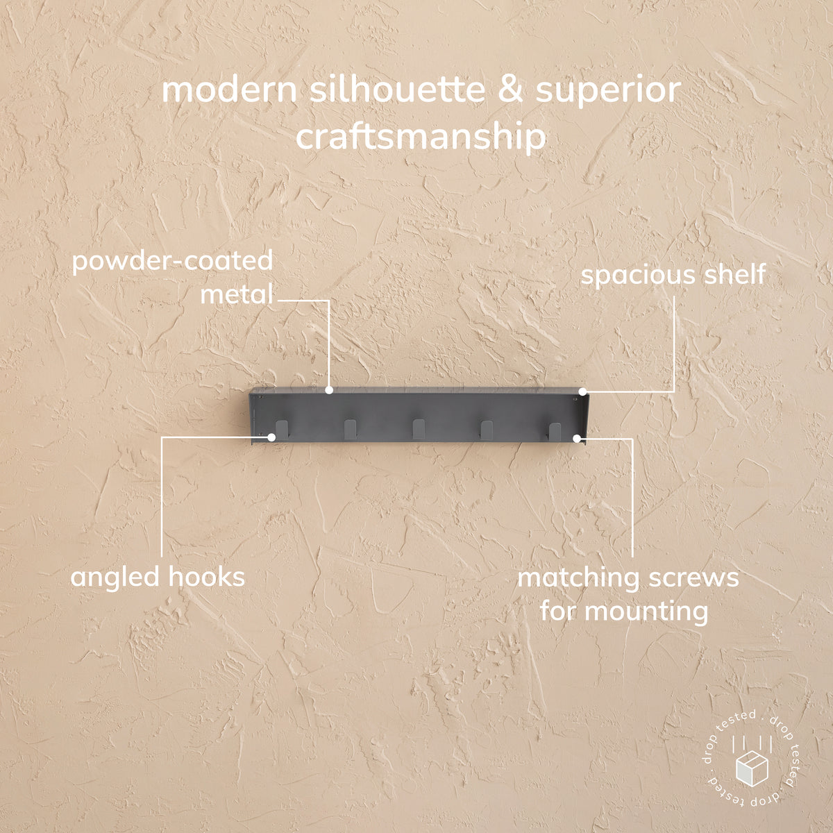 Vincent Wall Mounted Hook - Sustained Grey
