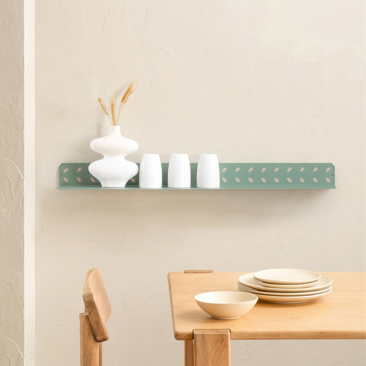 Ola Wall Mounted Shelf - Large - Sage Green