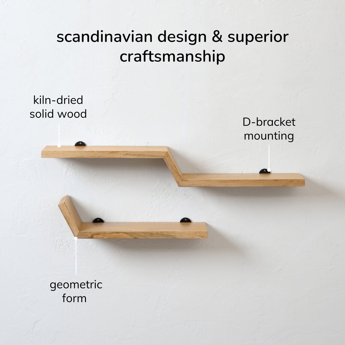 Penny Set of 2 Wall Mounted Shelves - Natural