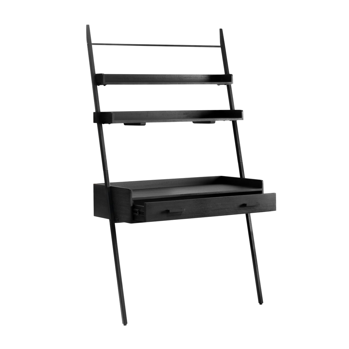 Champier Ladder Solid Wood & Metal Desk - Black