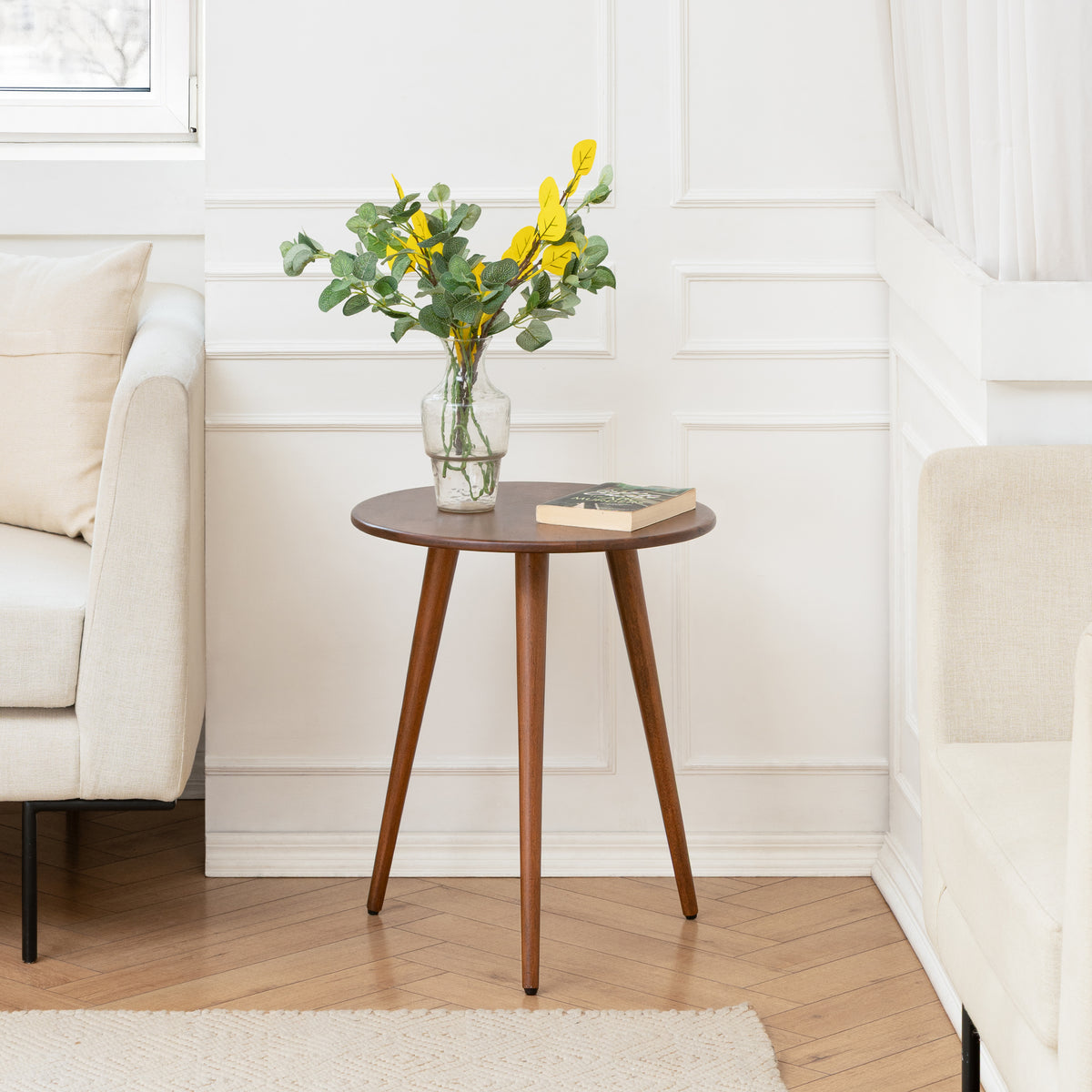 Judy Solid Wood End Table - Walnut