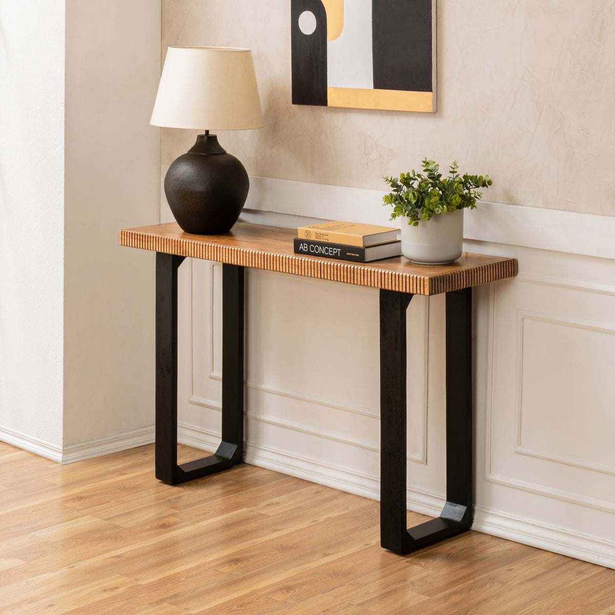 Mila Solid Wood Console Table - Mid Tone Honey