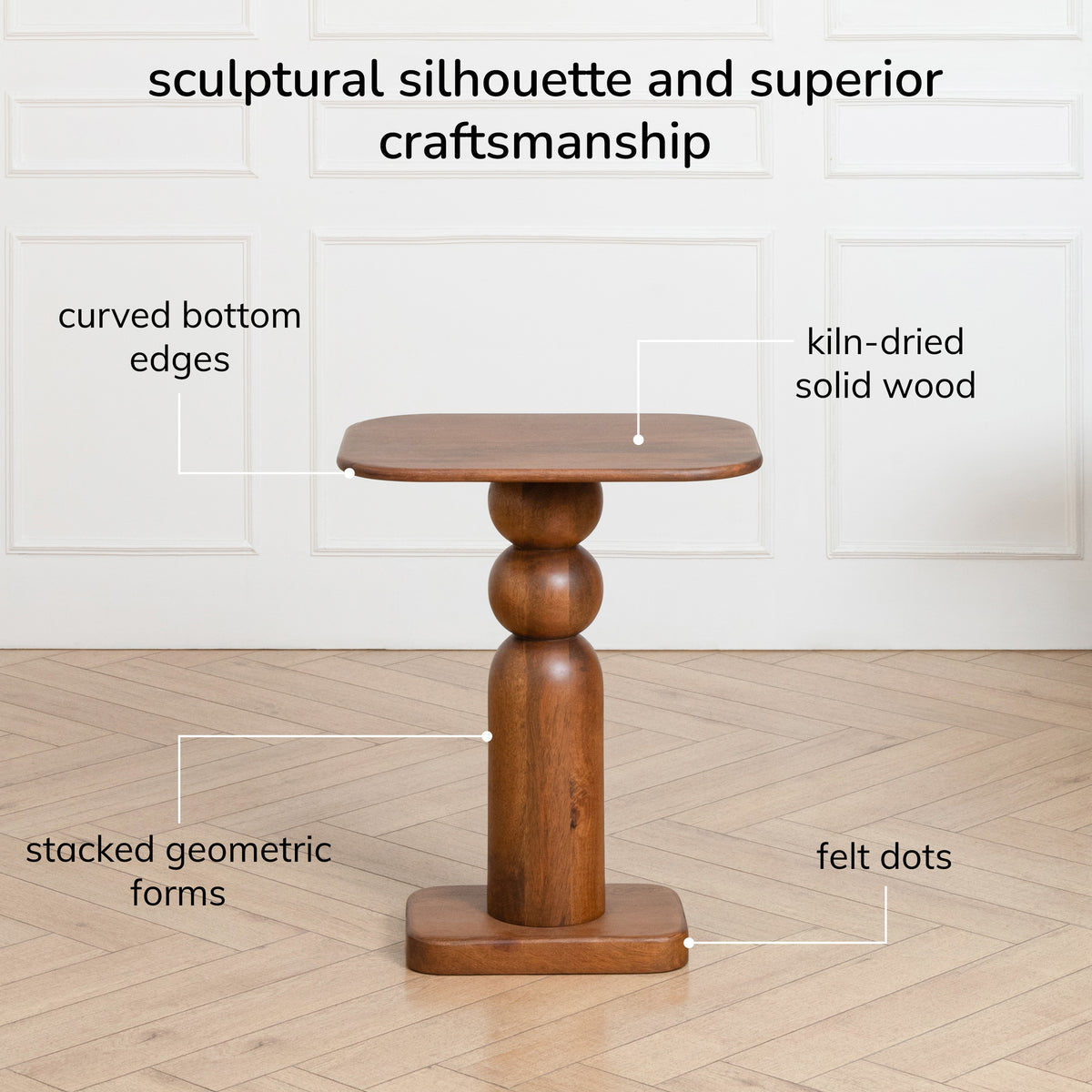 Vita Solid Wood End Table - Walnut