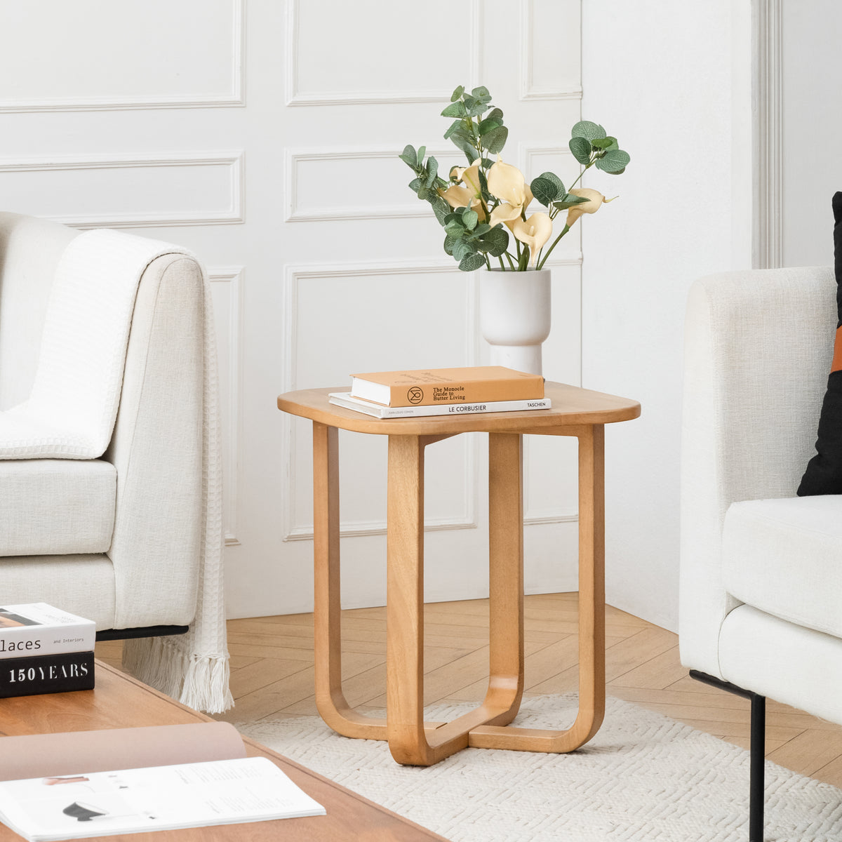 Duchie Solid Wood End Table - Blonde Natural