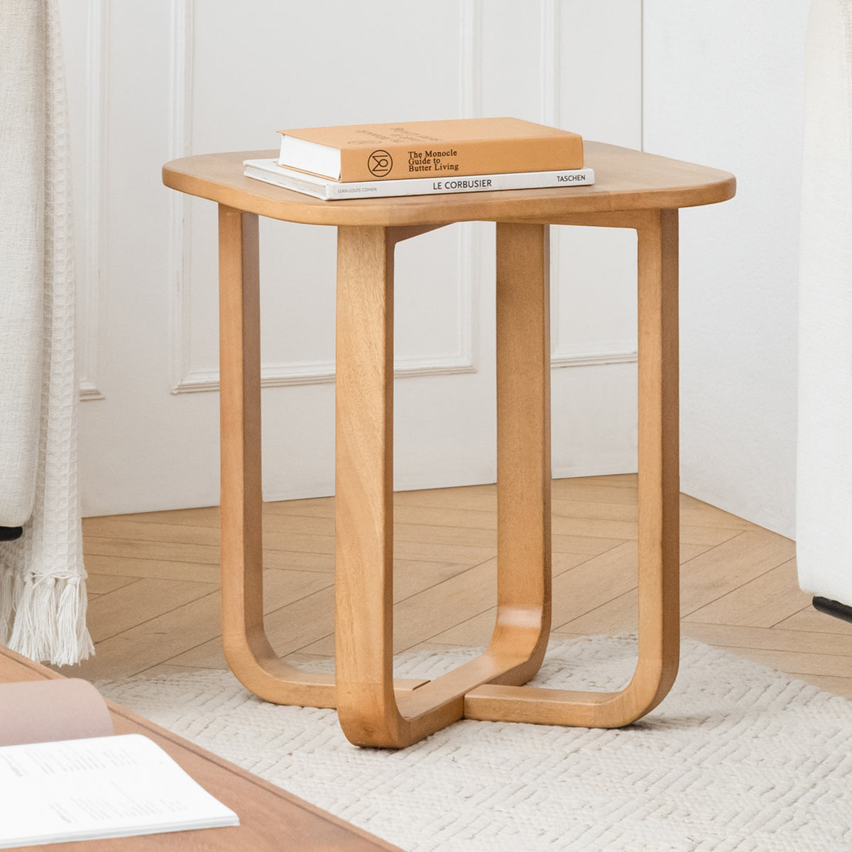 Duchie Solid Wood End Table - Blonde Natural