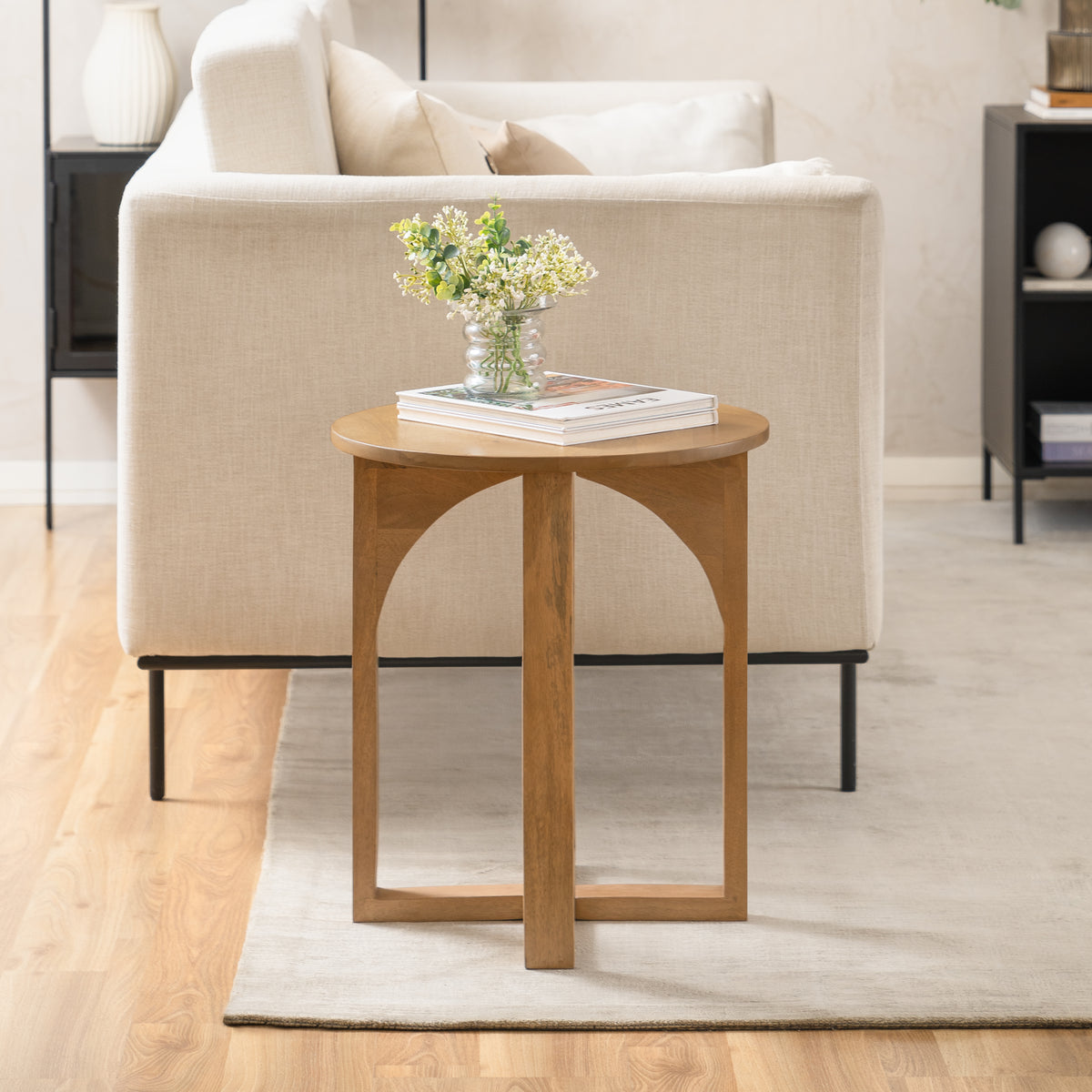 Viera Solid Wood End Table - Blonde Natural