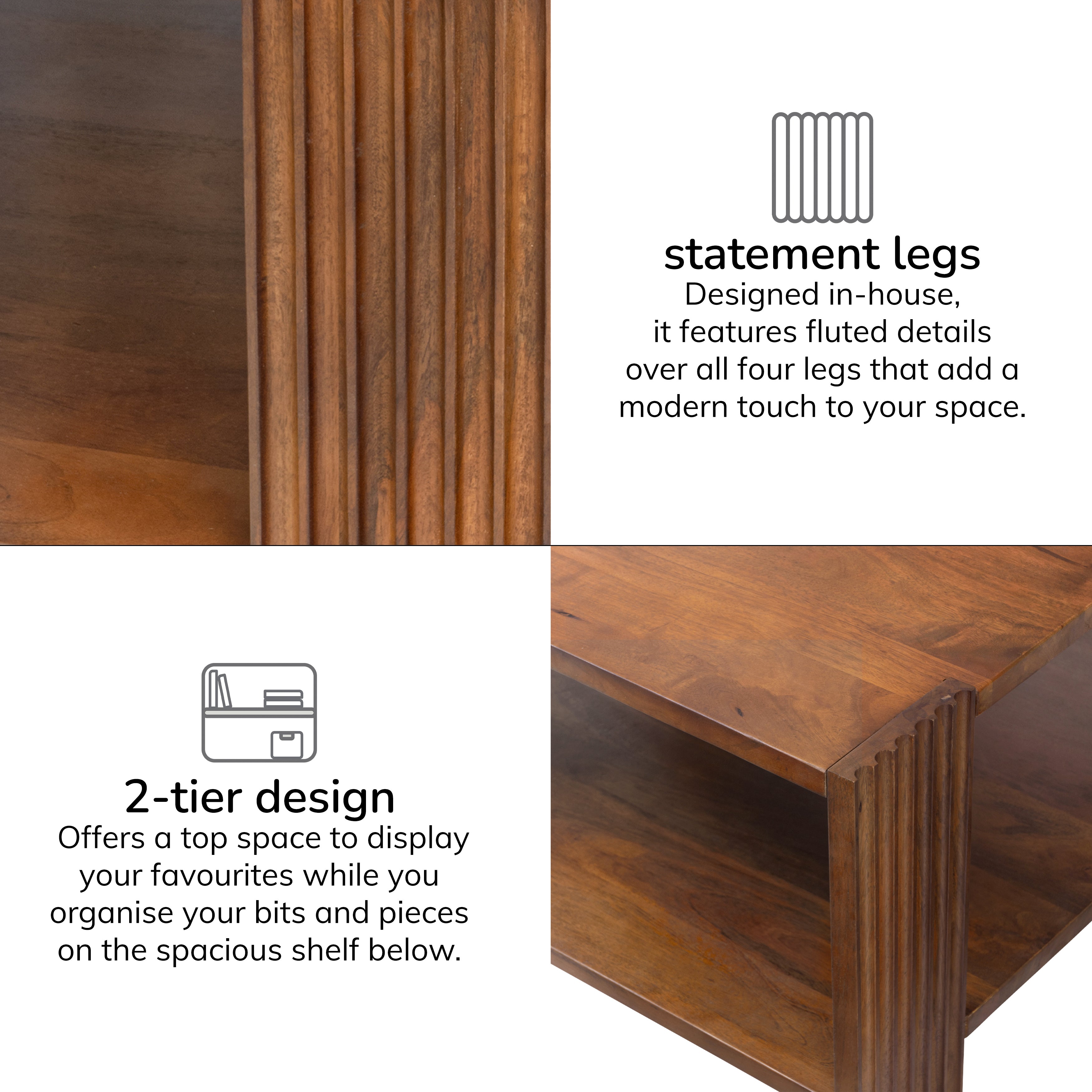 Athena Solid Wood Coffee Table