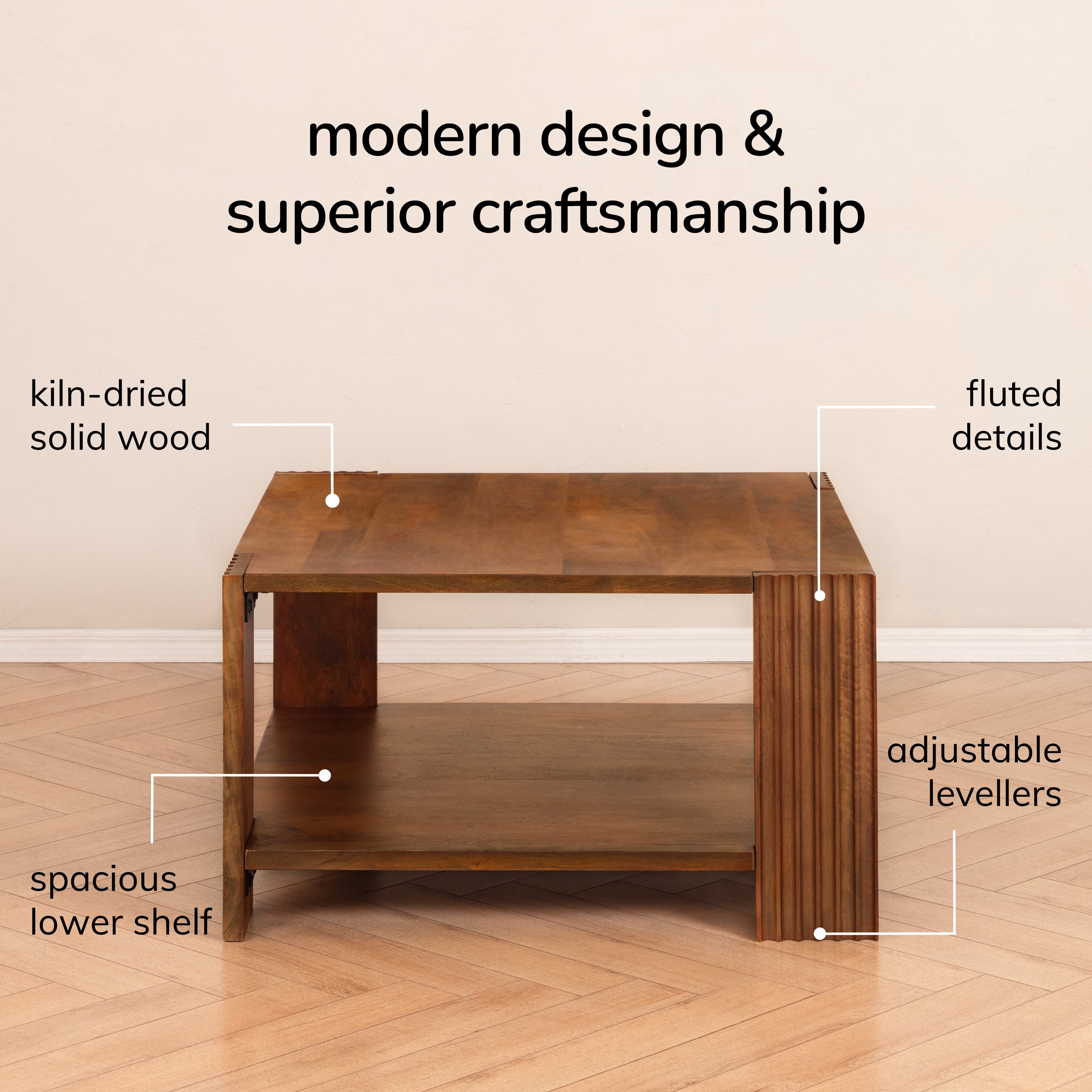 Athena Solid Wood Coffee Table