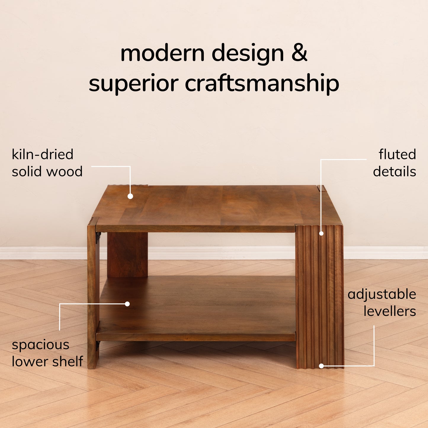Athena Solid Wood Coffee Table