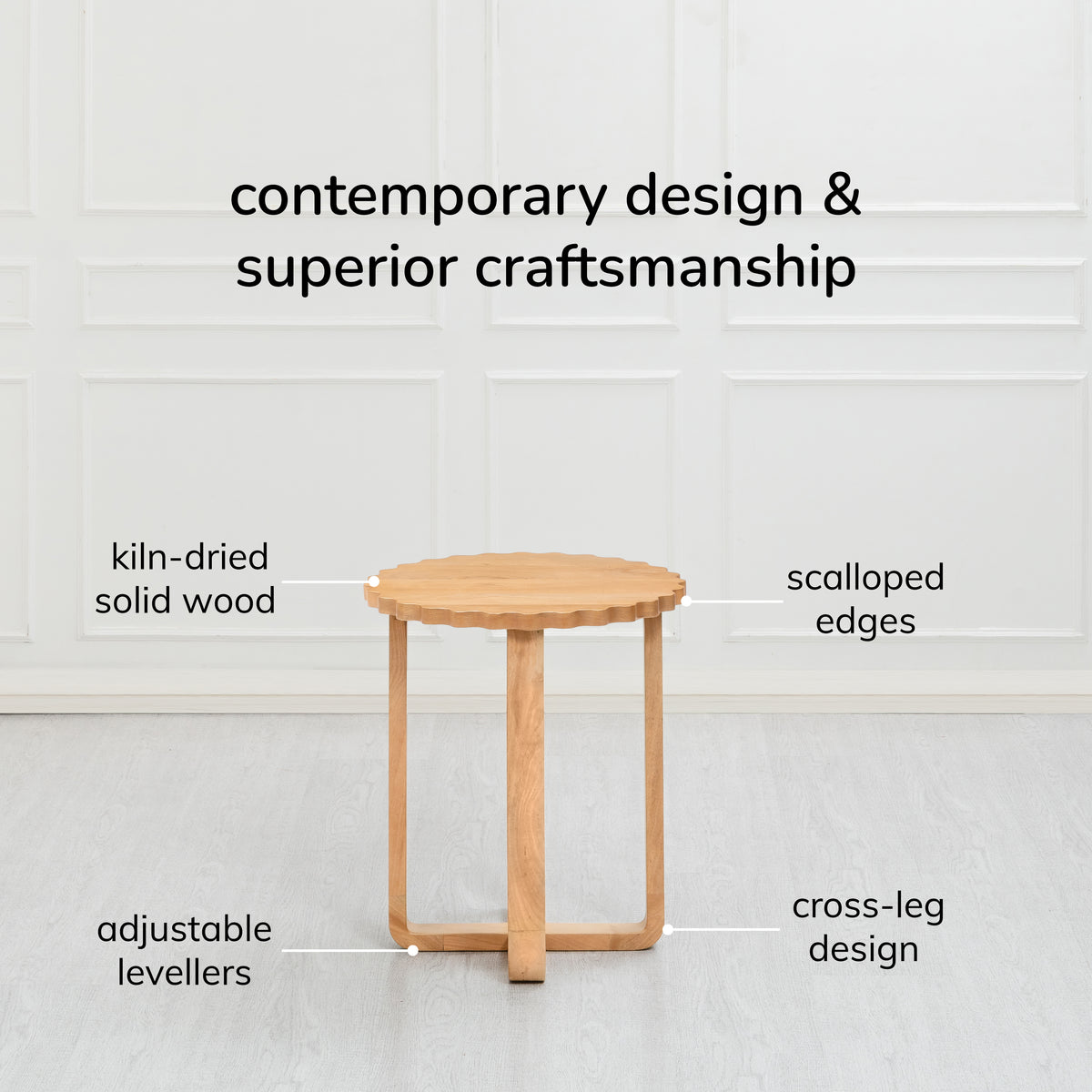 Camille Solid Wood End Table - Blonde Natural