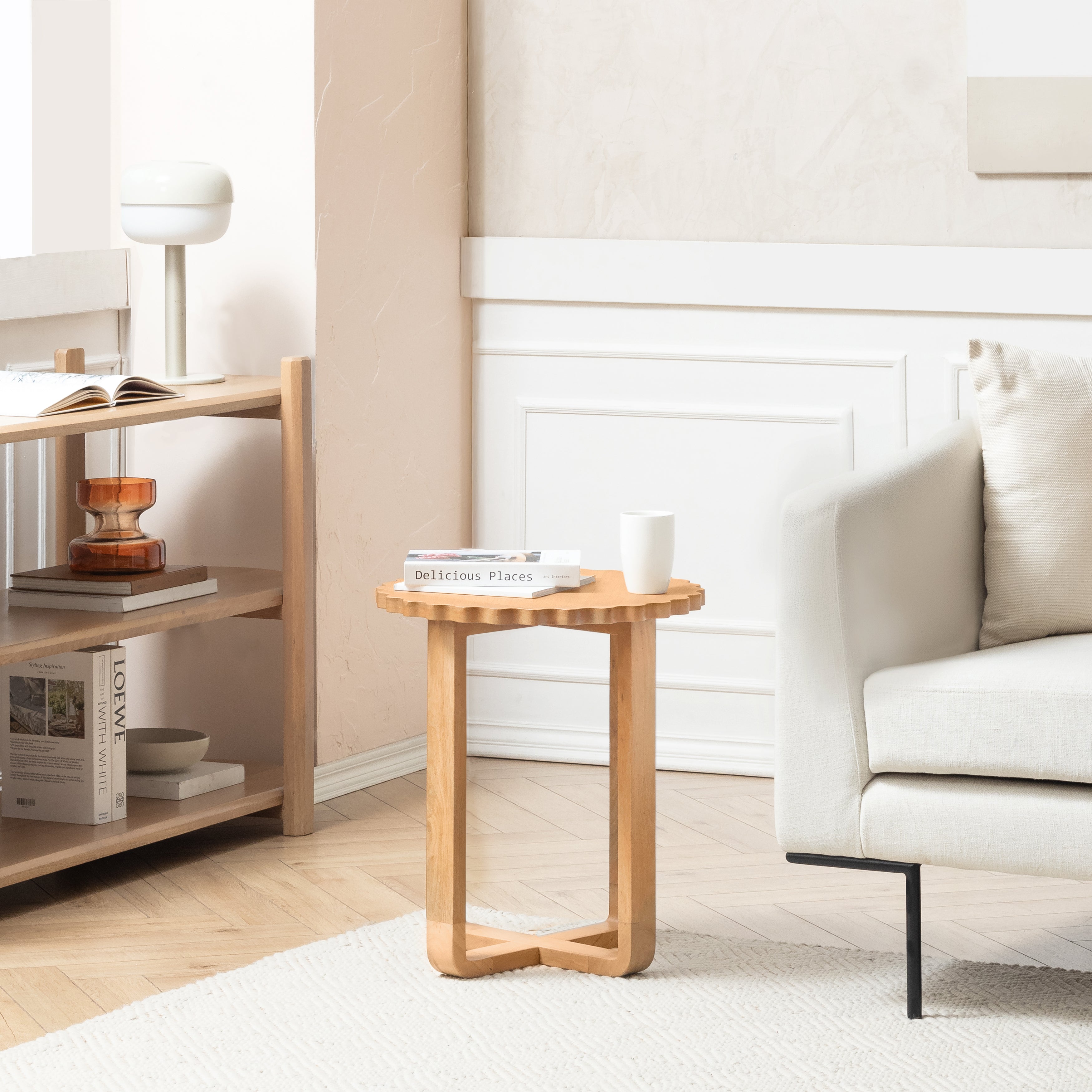 Camille Solid Wood End Table - Blonde Natural