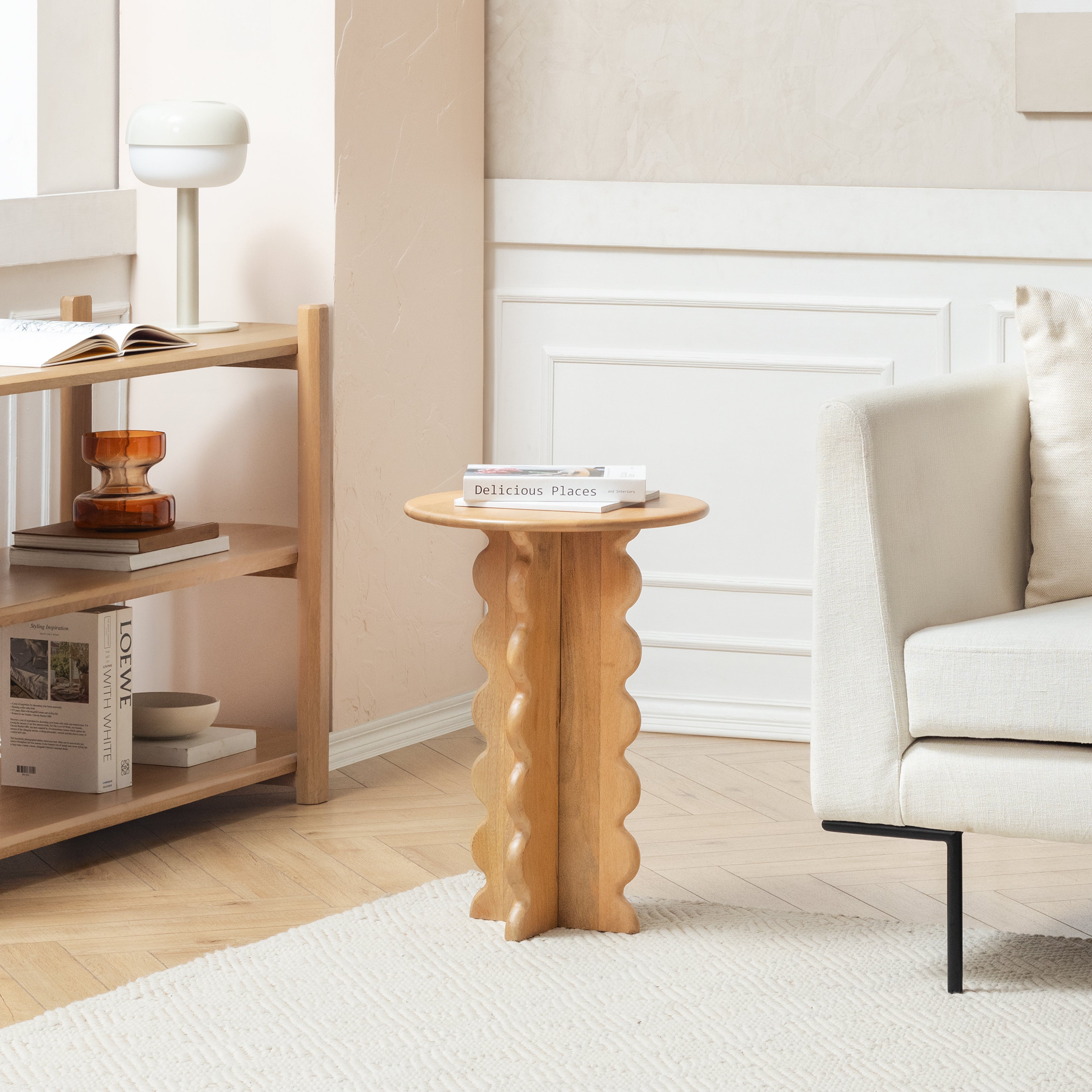 Elisa Solid Wood End Table - Blonde Natural