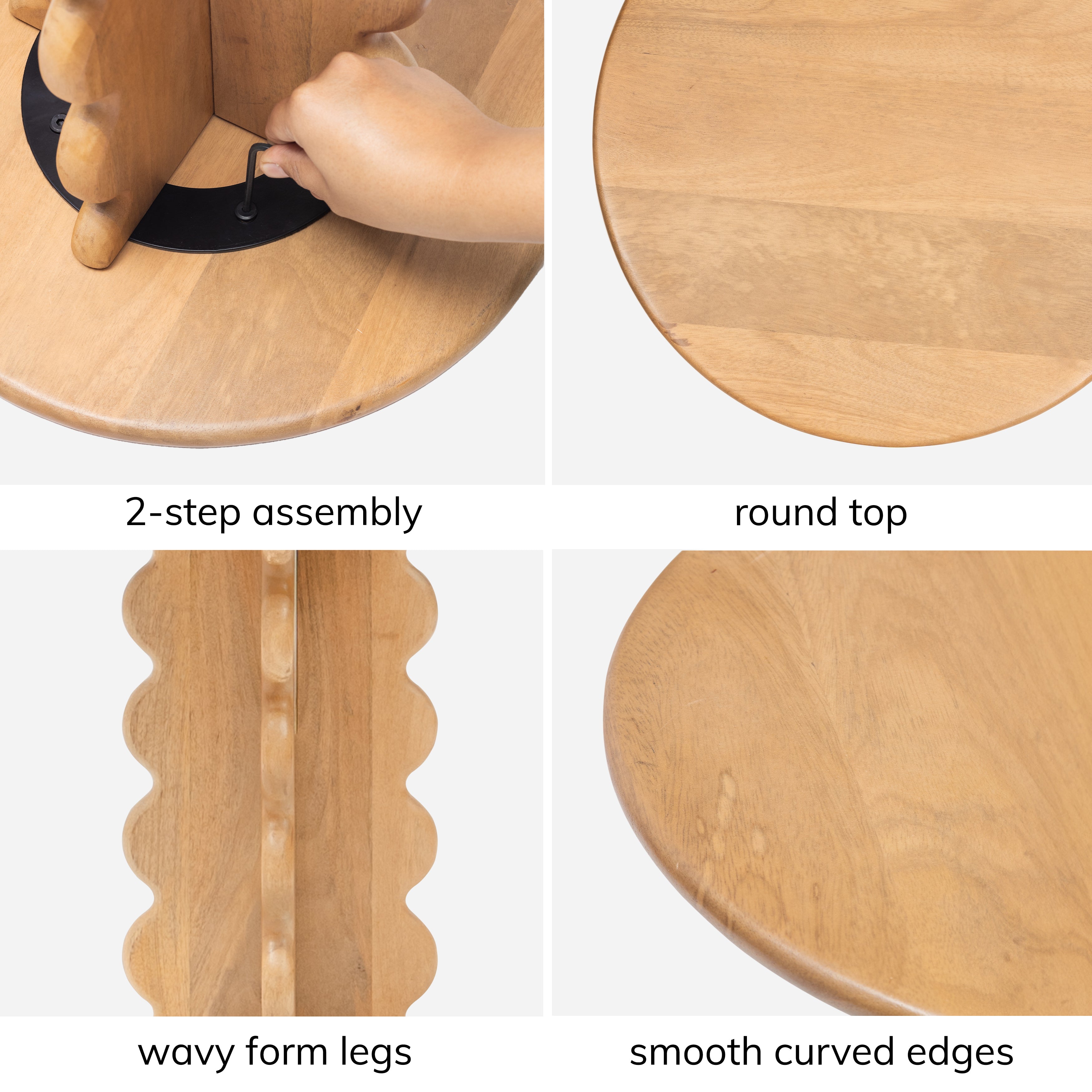 Elisa Solid Wood End Table - Blonde Natural