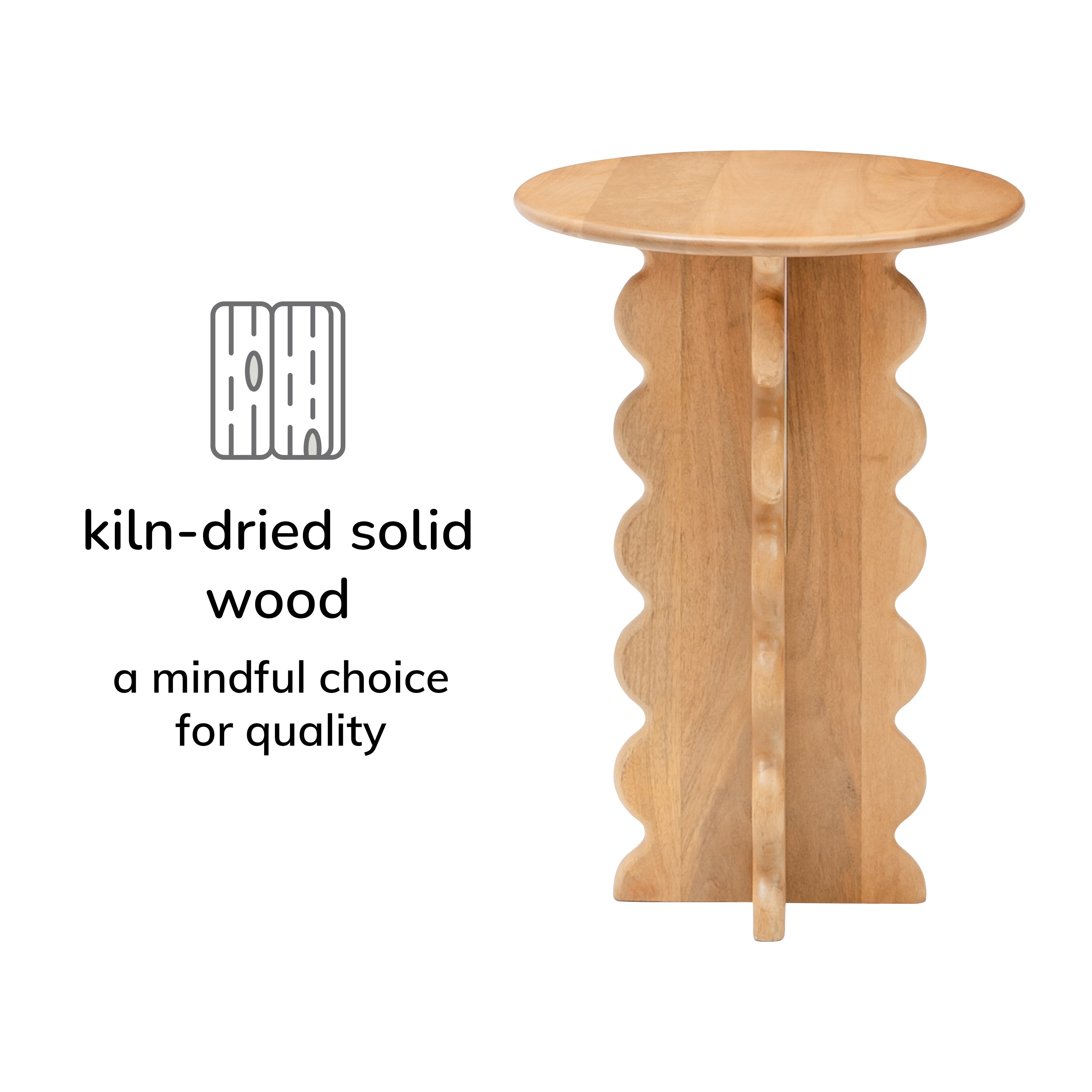 Elisa Solid Wood End Table - Blonde Natural