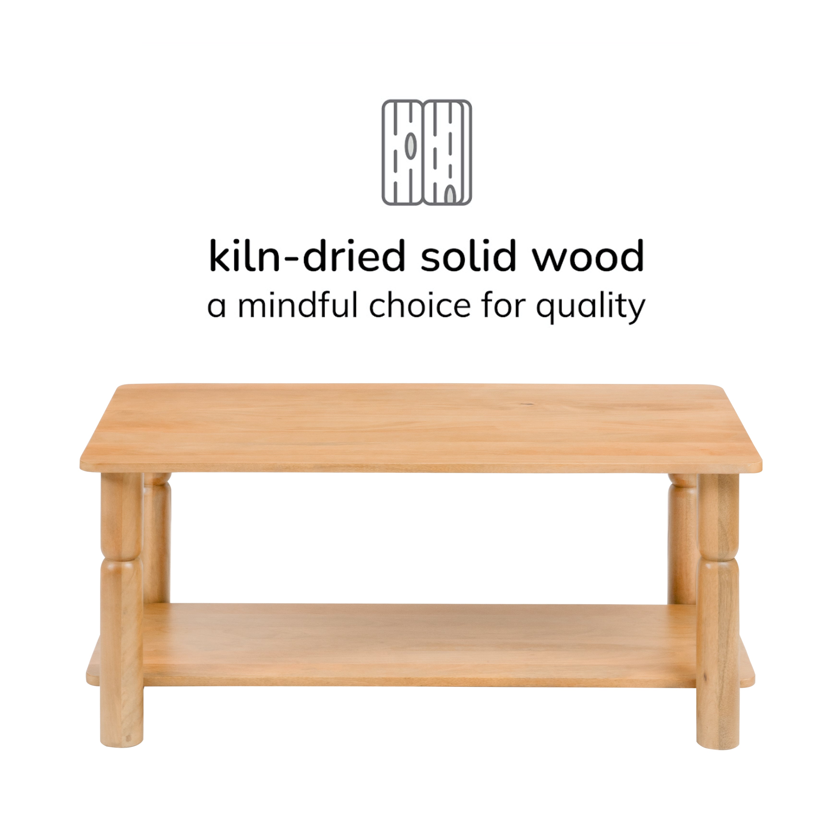 Lainey Solid Wood Coffee Table - Blonde Natural