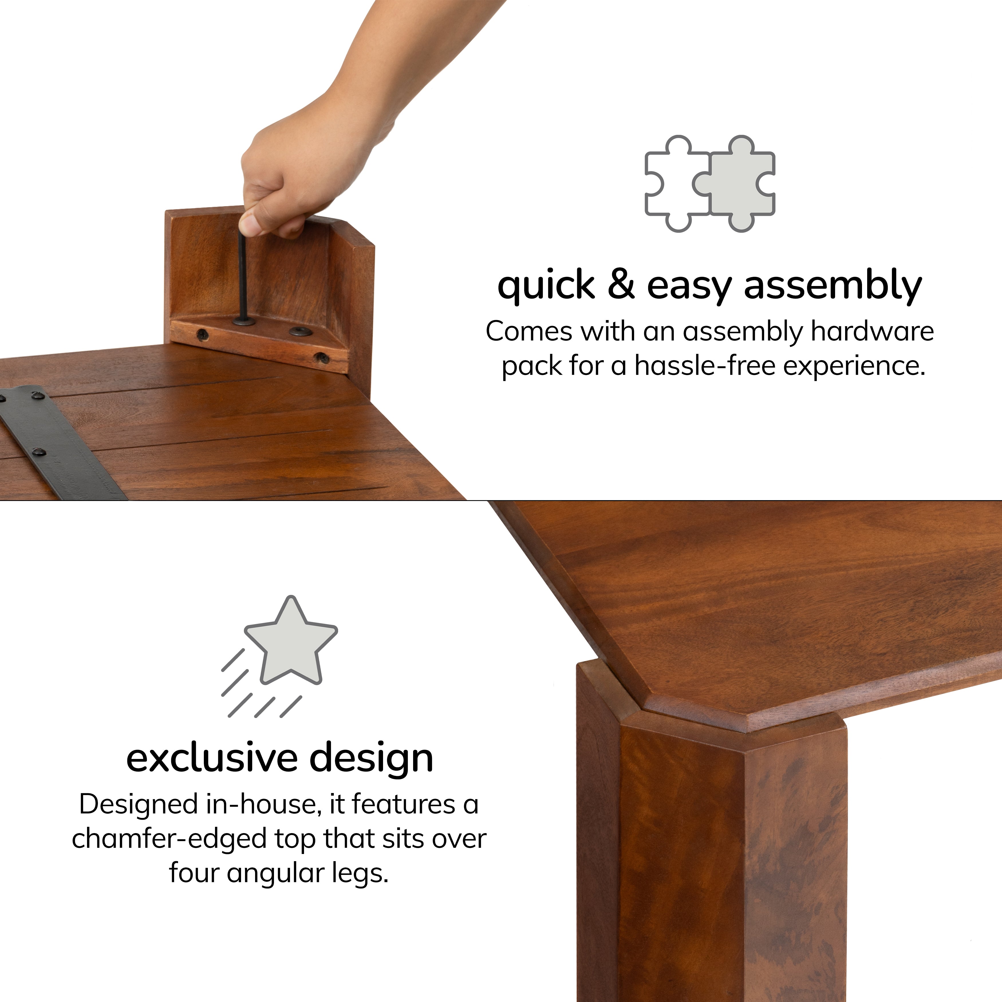 Laurey Solid Wood Coffee Table - Walnut