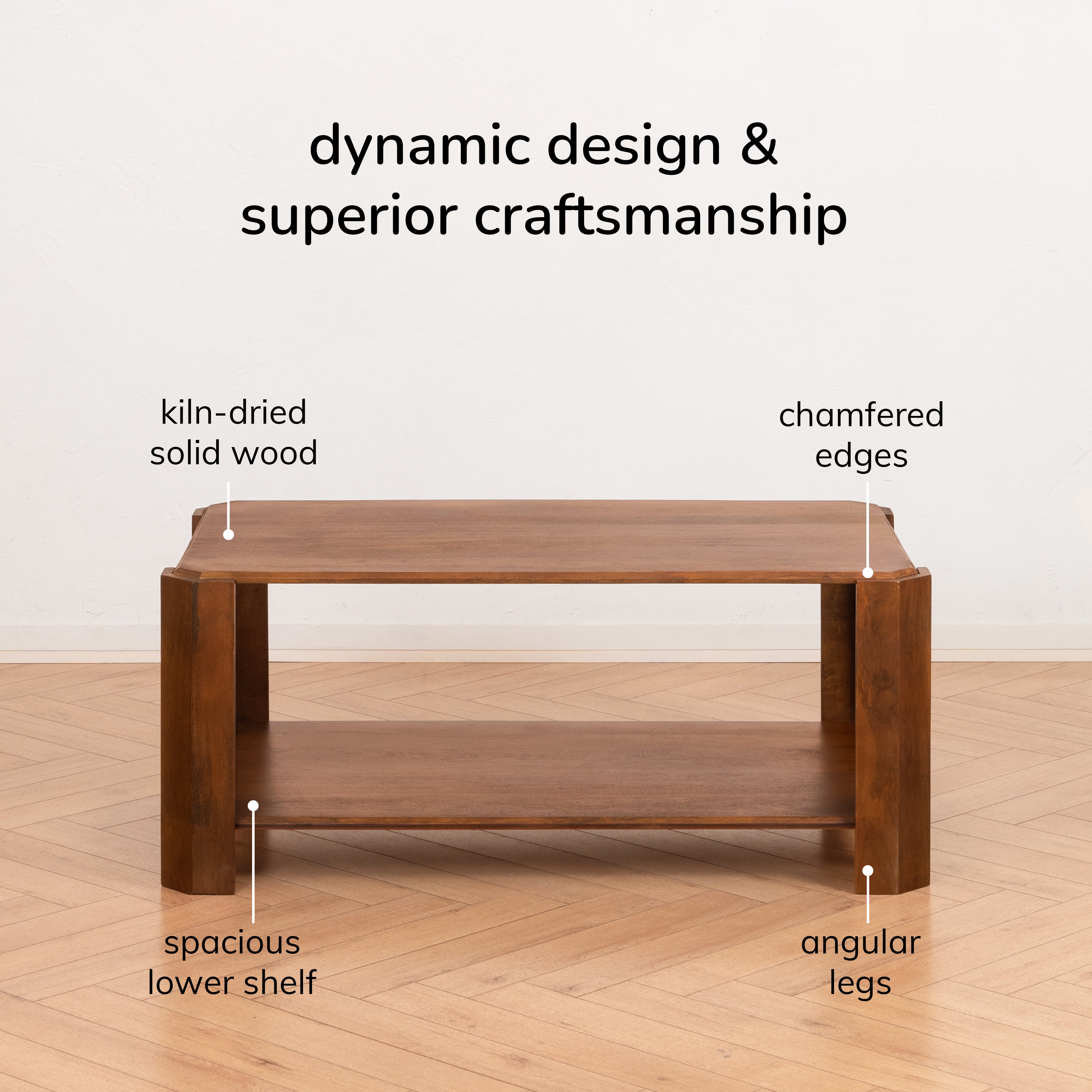 Laurey Solid Wood Coffee Table - Walnut