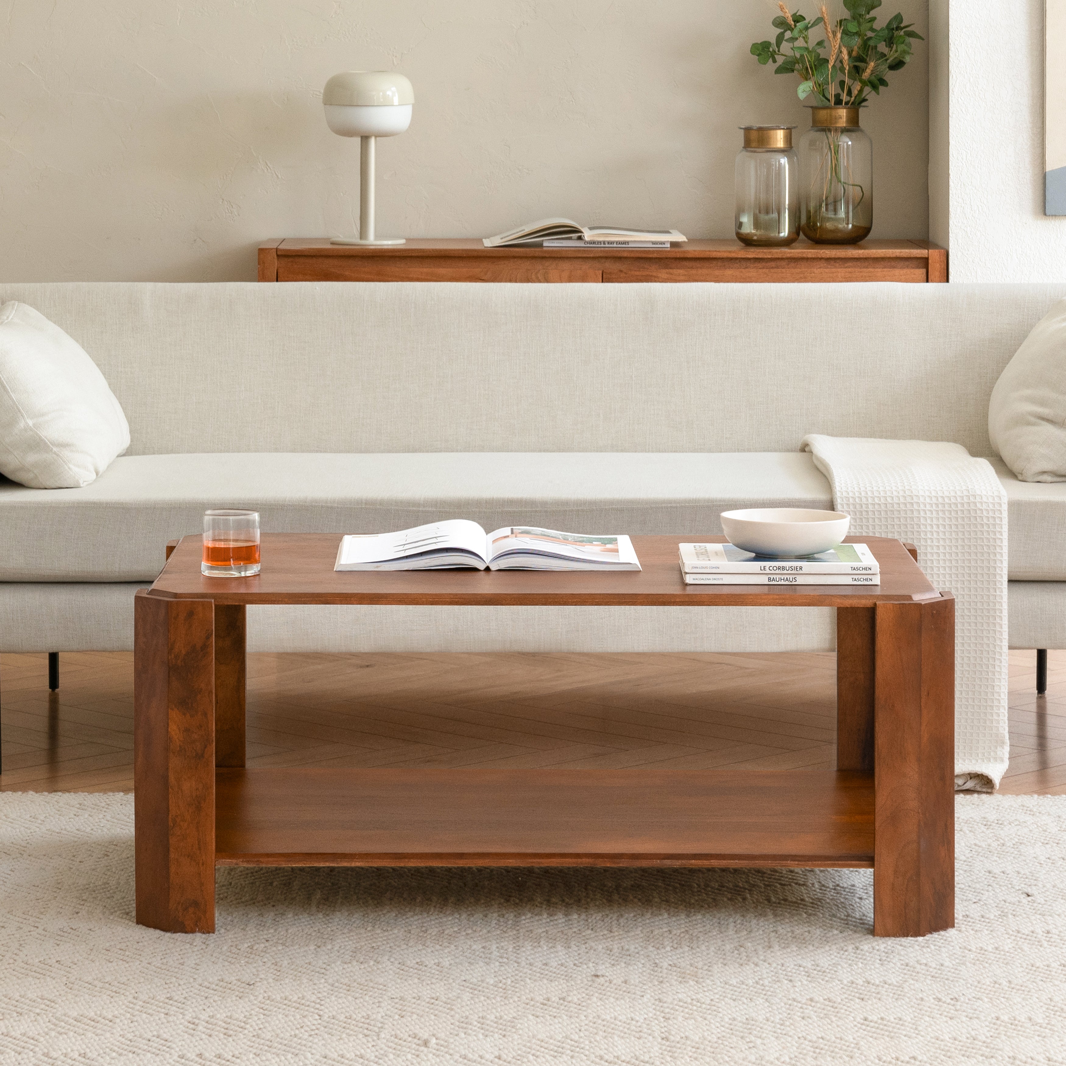Laurey Solid Wood Coffee Table - Walnut