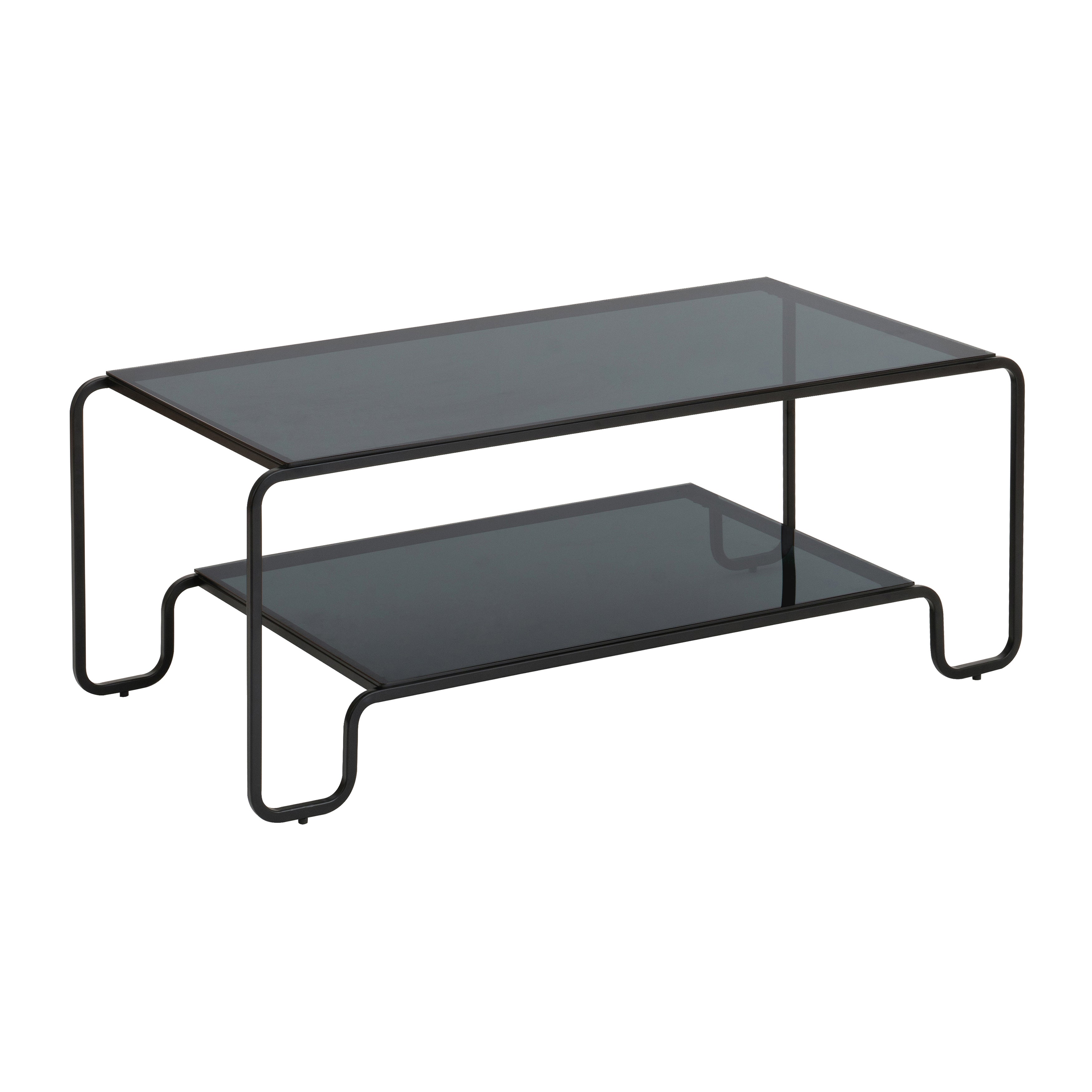 Tucker Iron & Glass Coffee Table - Black